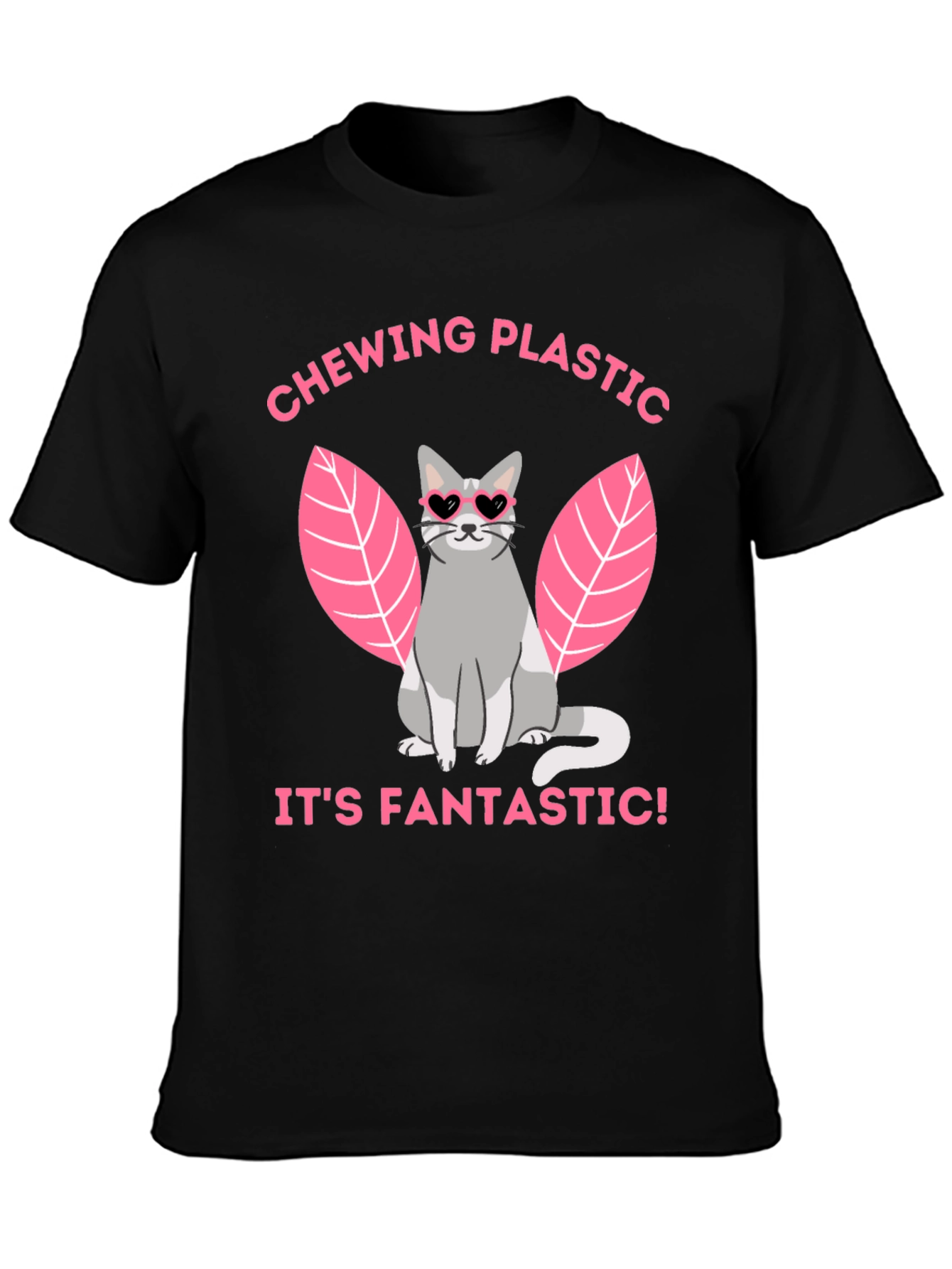 Chewing Plastic Cat T-Shirt - Its Fantastic!