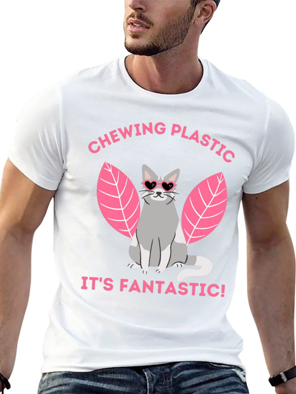 Chewing Plastic Cat T-Shirt - Its Fantastic!