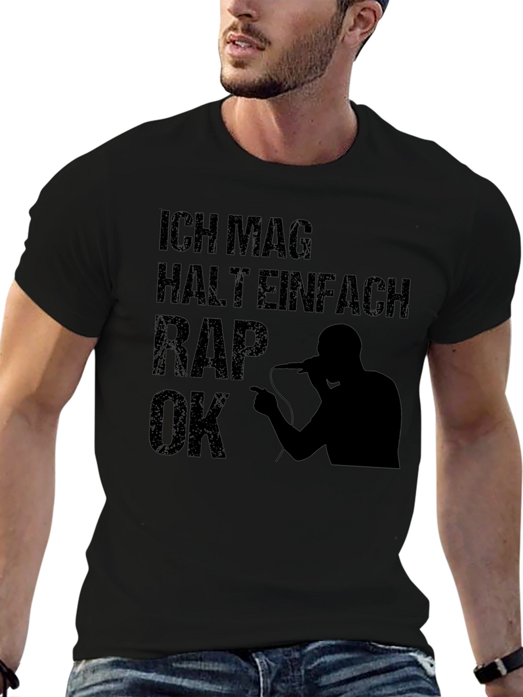 Ich Mag Halt Einfach Rap OK T-Shirt - Black