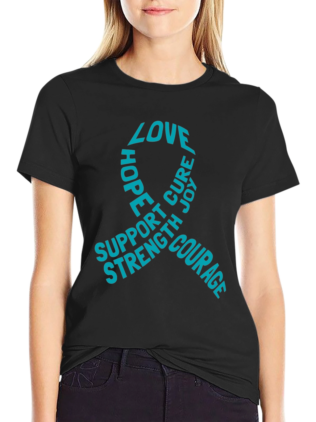 Love Hope Cure T-Shirt - Support Strength Courage