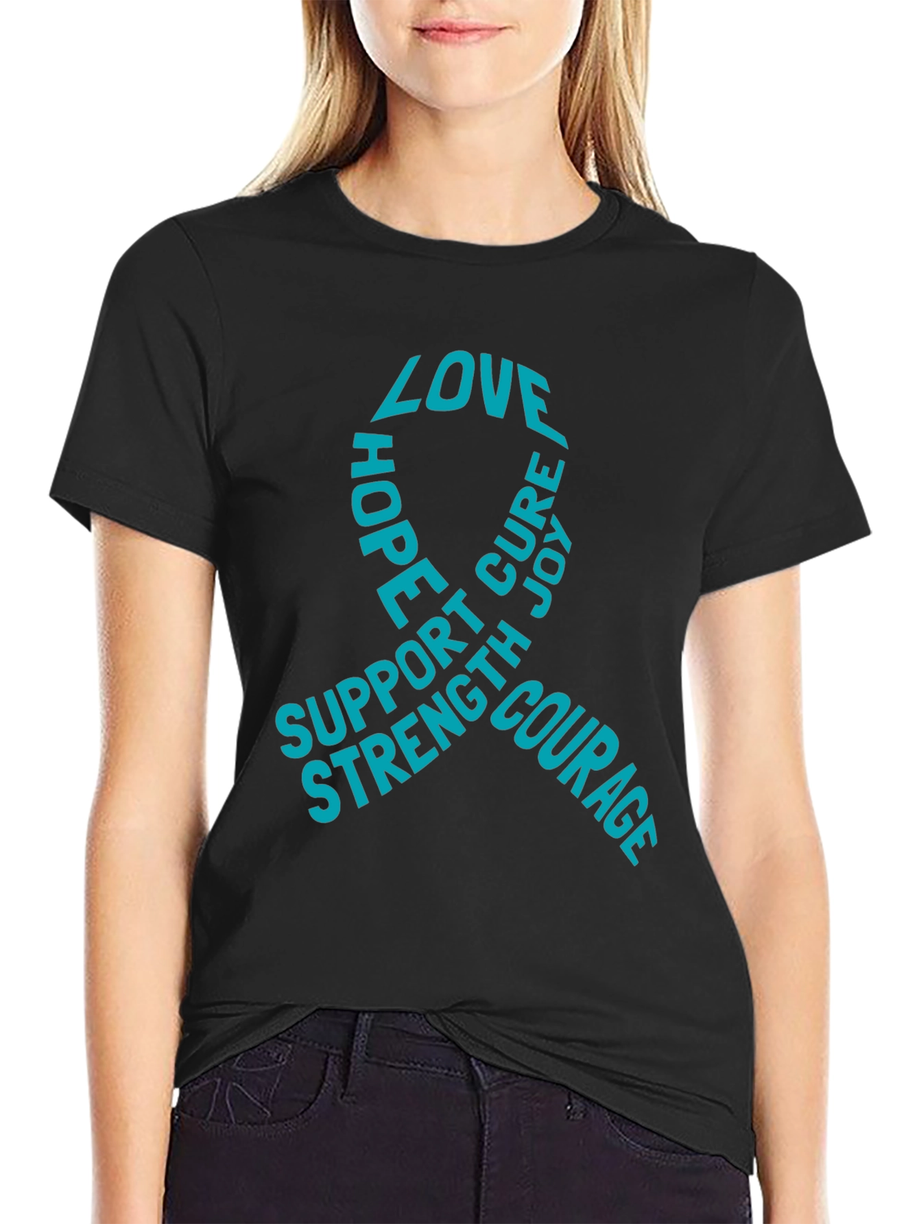 Love Hope Cure T-Shirt - Support Strength Courage