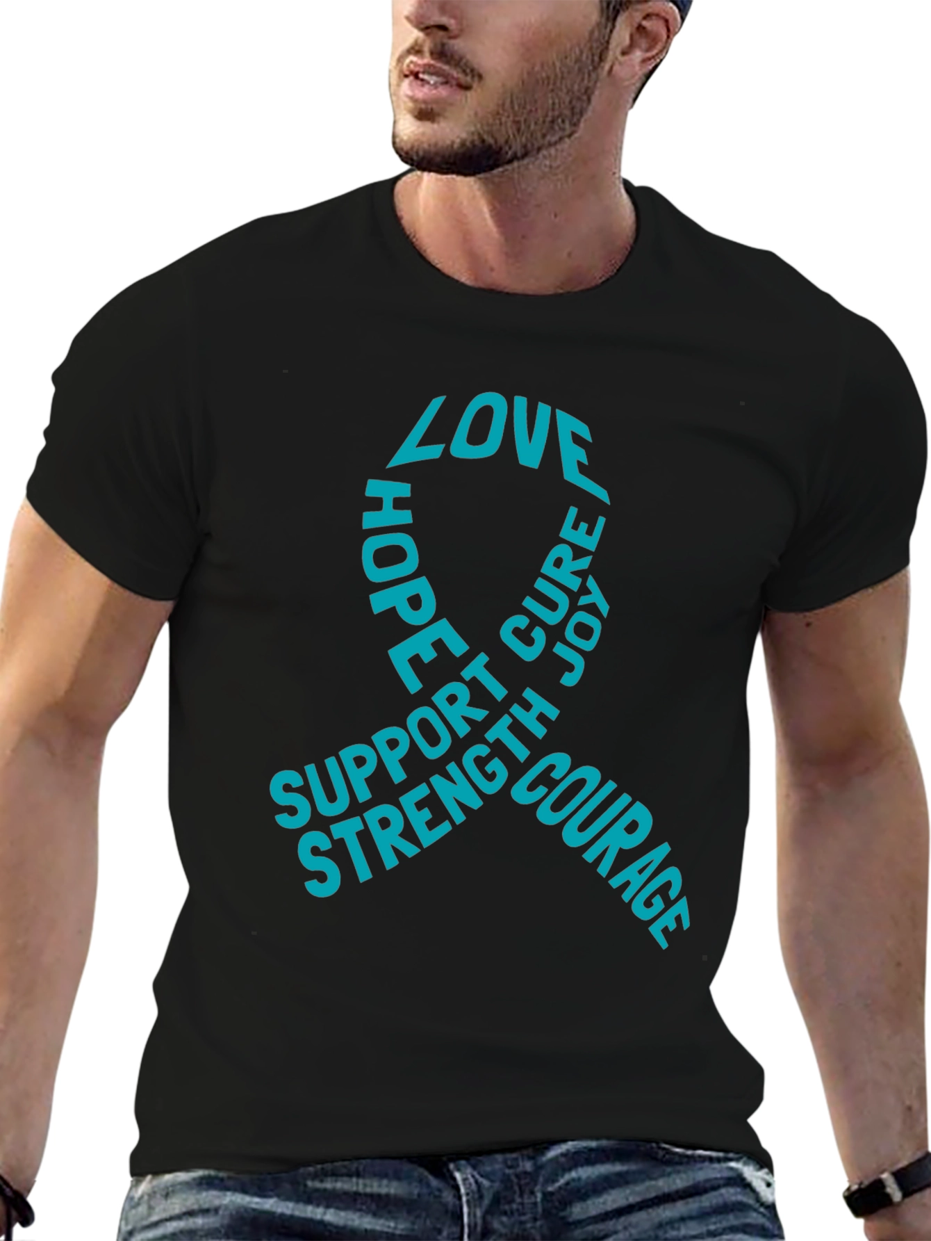 Love Hope Cure T-Shirt - Support Strength Courage