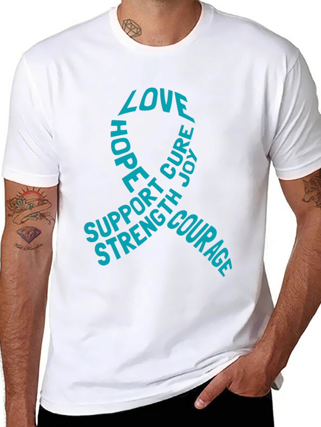 Love Hope Cure T-Shirt - Support Strength Courage
