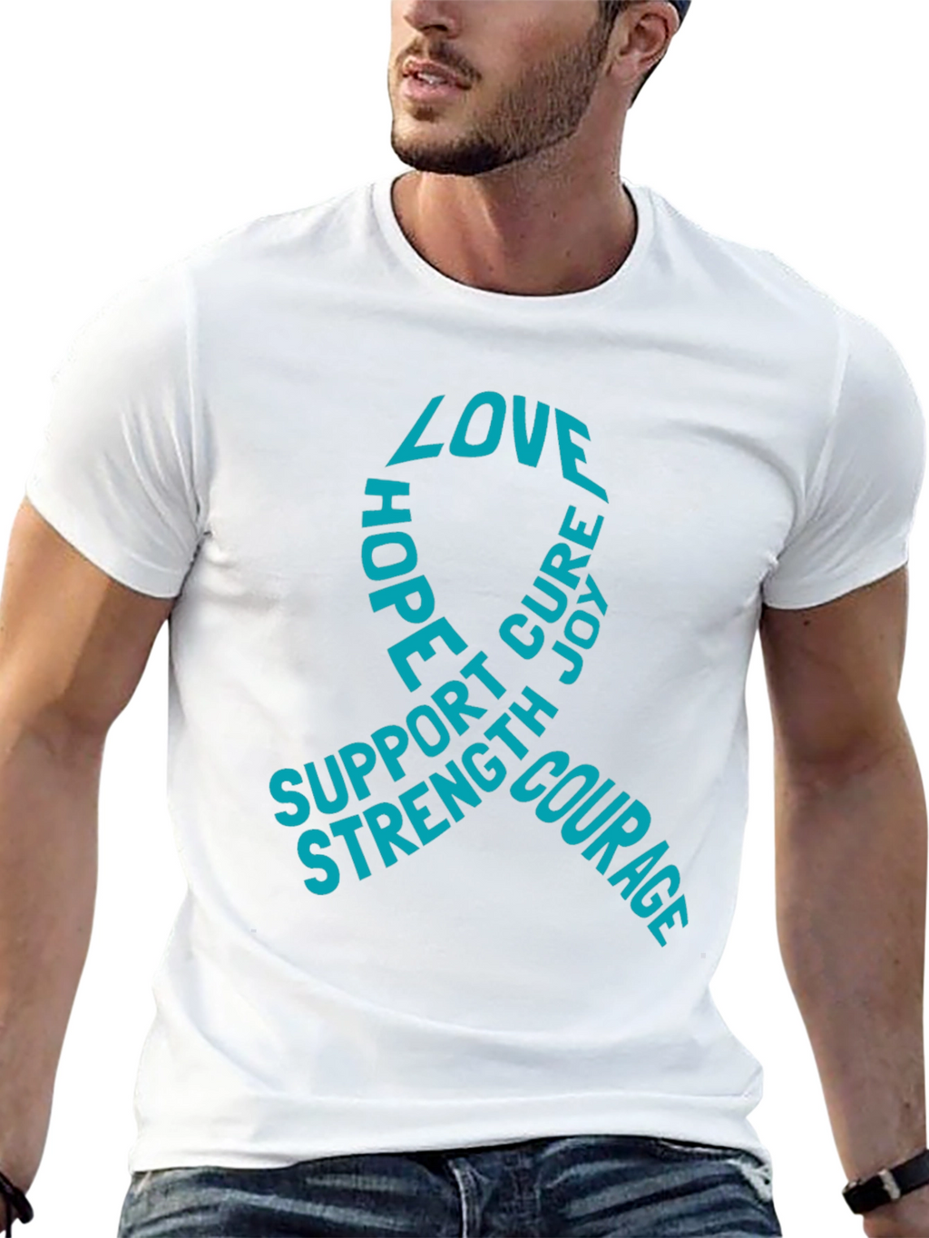 Love Hope Cure T-Shirt - Support Strength Courage