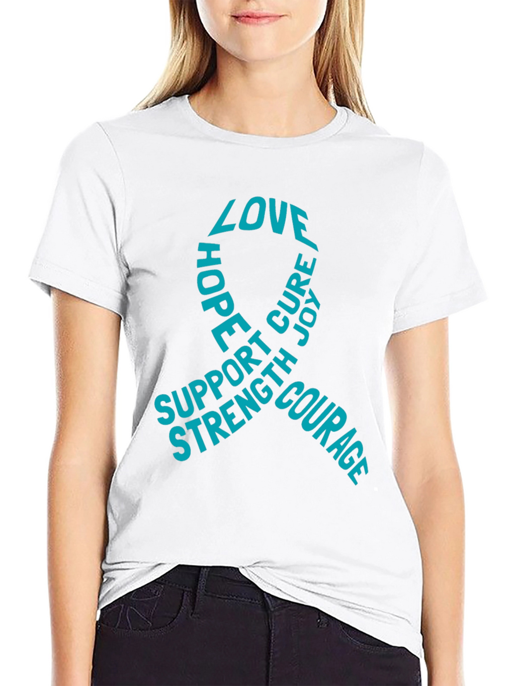 Love Hope Cure T-Shirt - Support Strength Courage