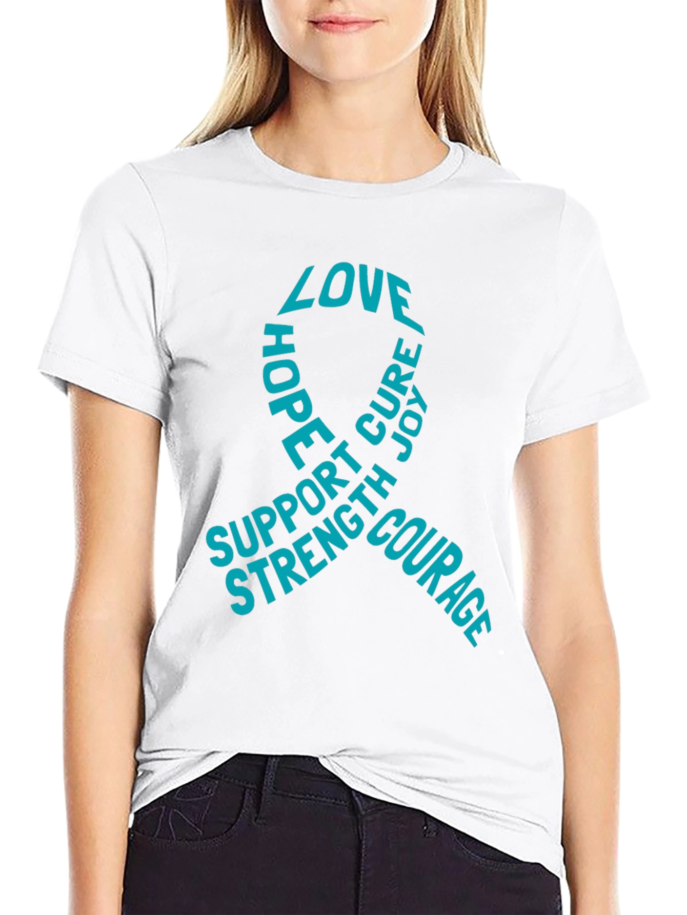 Love Hope Cure T-Shirt - Support Strength Courage