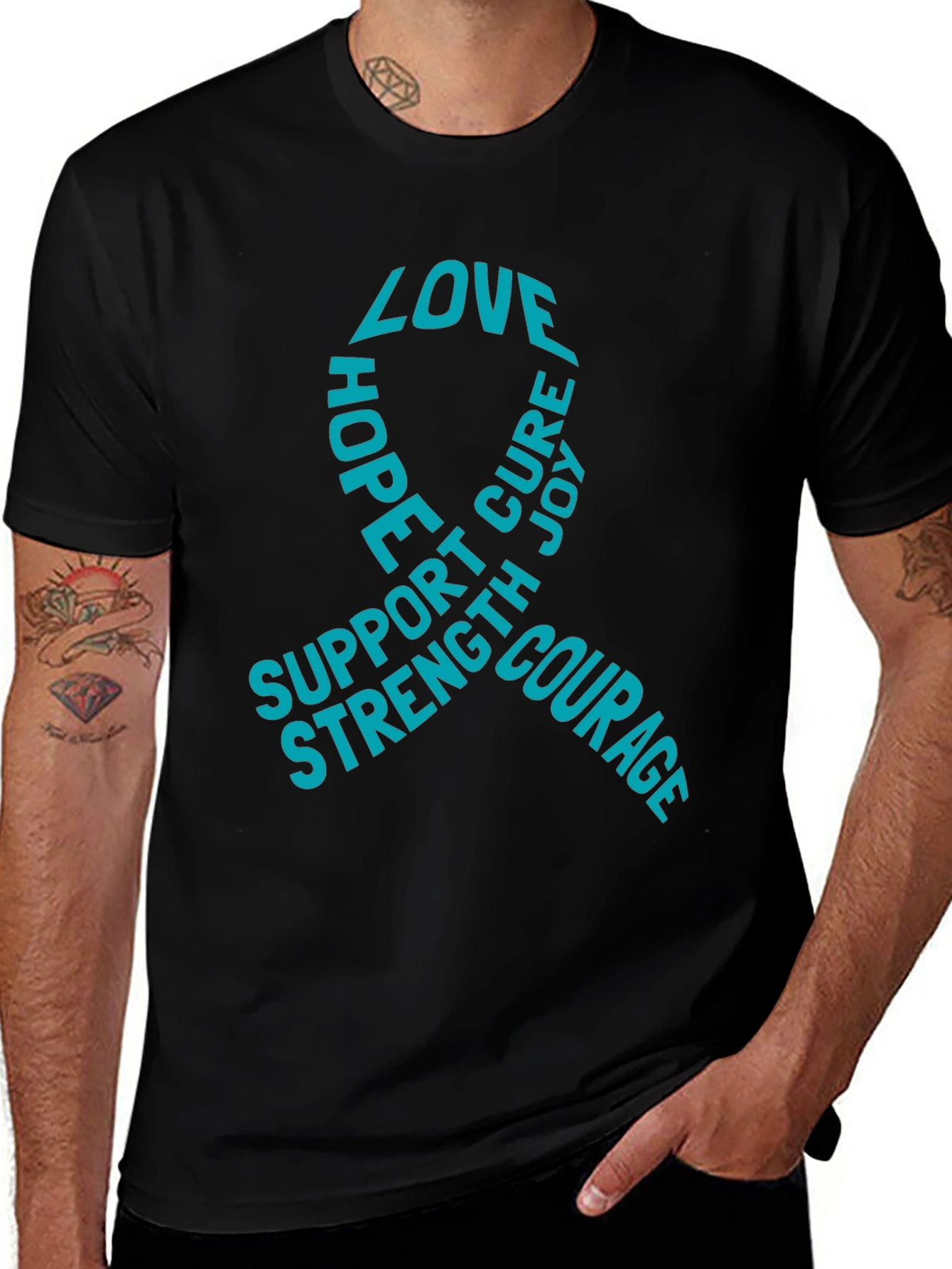 Love Hope Cure T-Shirt - Support Strength Courage