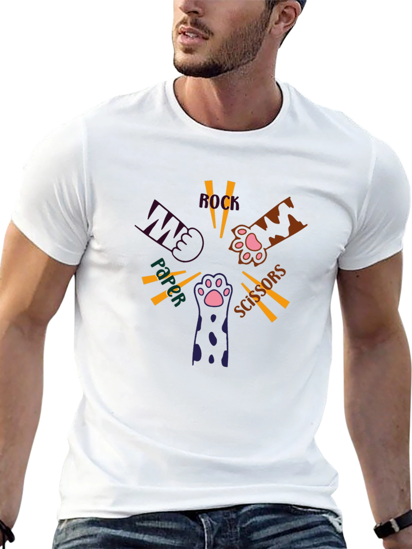 Rock Paper Scissors Cat Paw T-Shirt