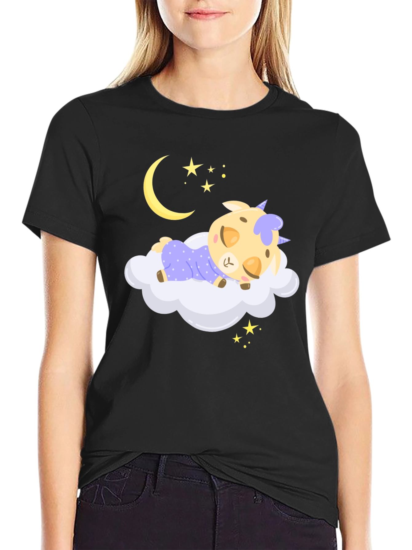 Cute Sleeping Unicorn on Cloud T-Shirt