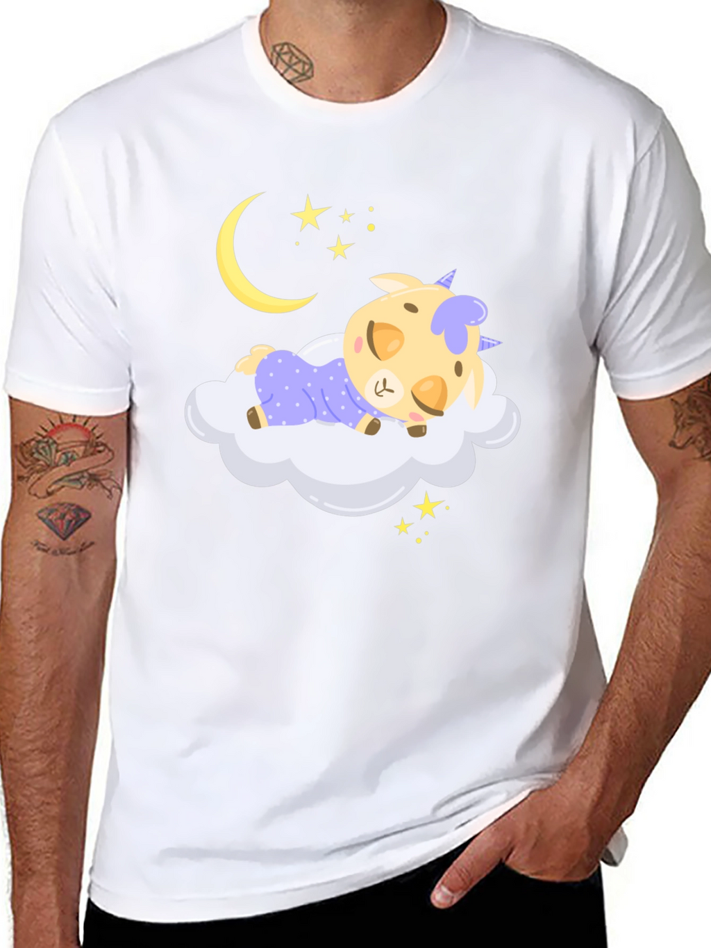 Cute Sleeping Unicorn on Cloud T-Shirt