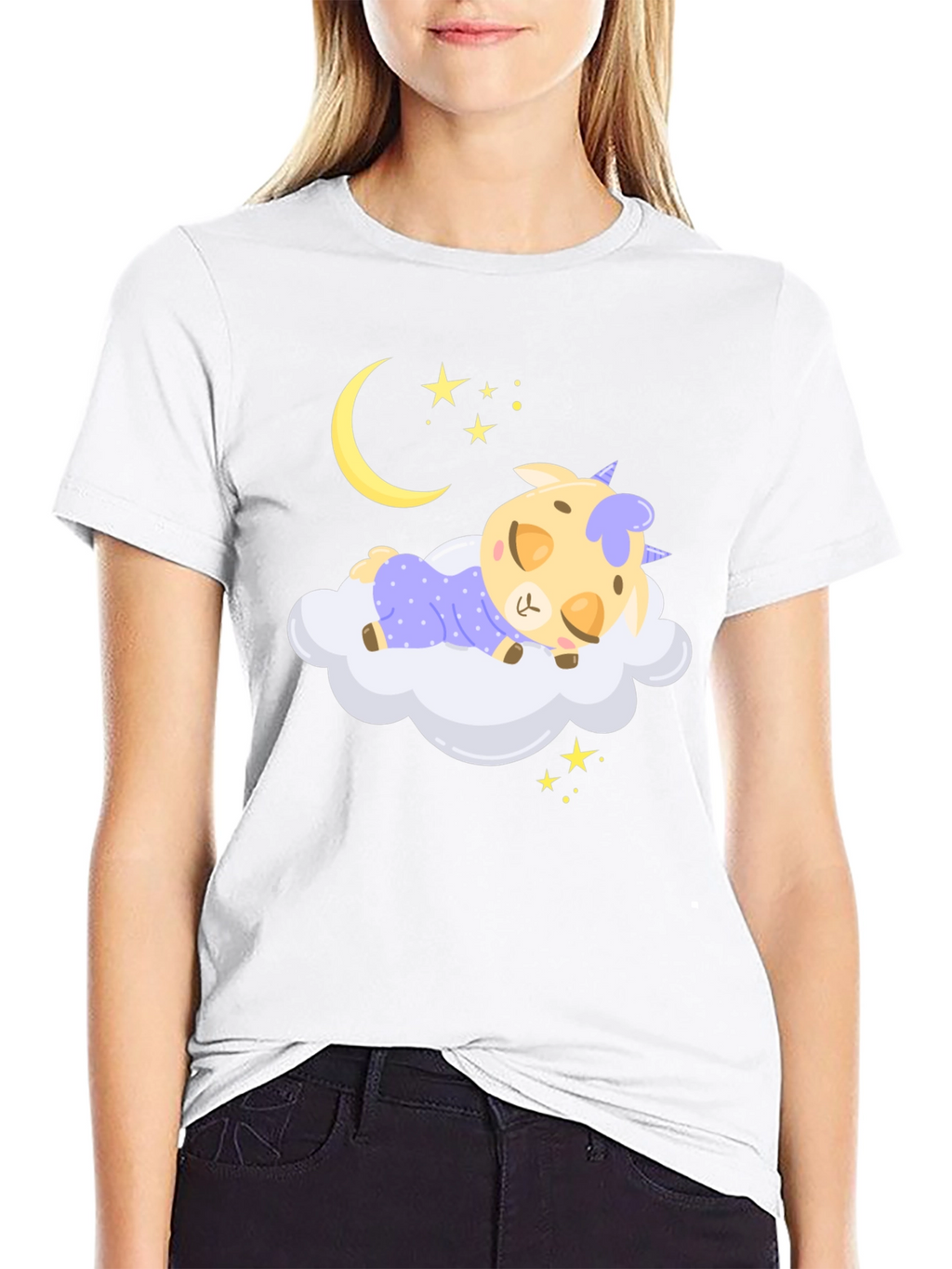 Cute Sleeping Unicorn on Cloud T-Shirt