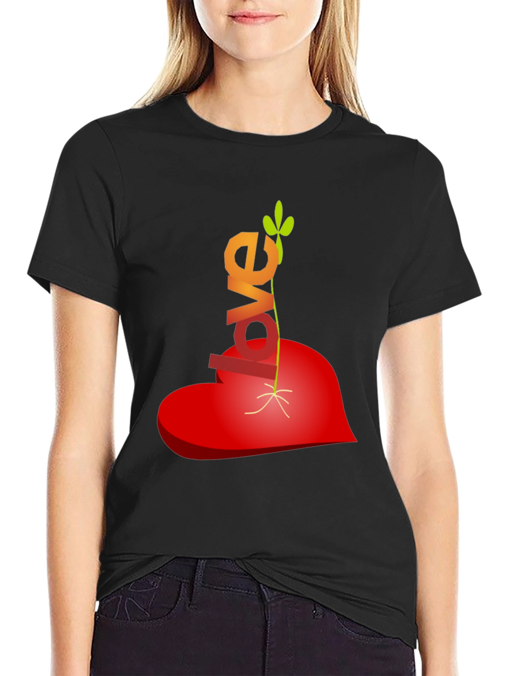Love Grows T-Shirt - Heart & Sprout Design