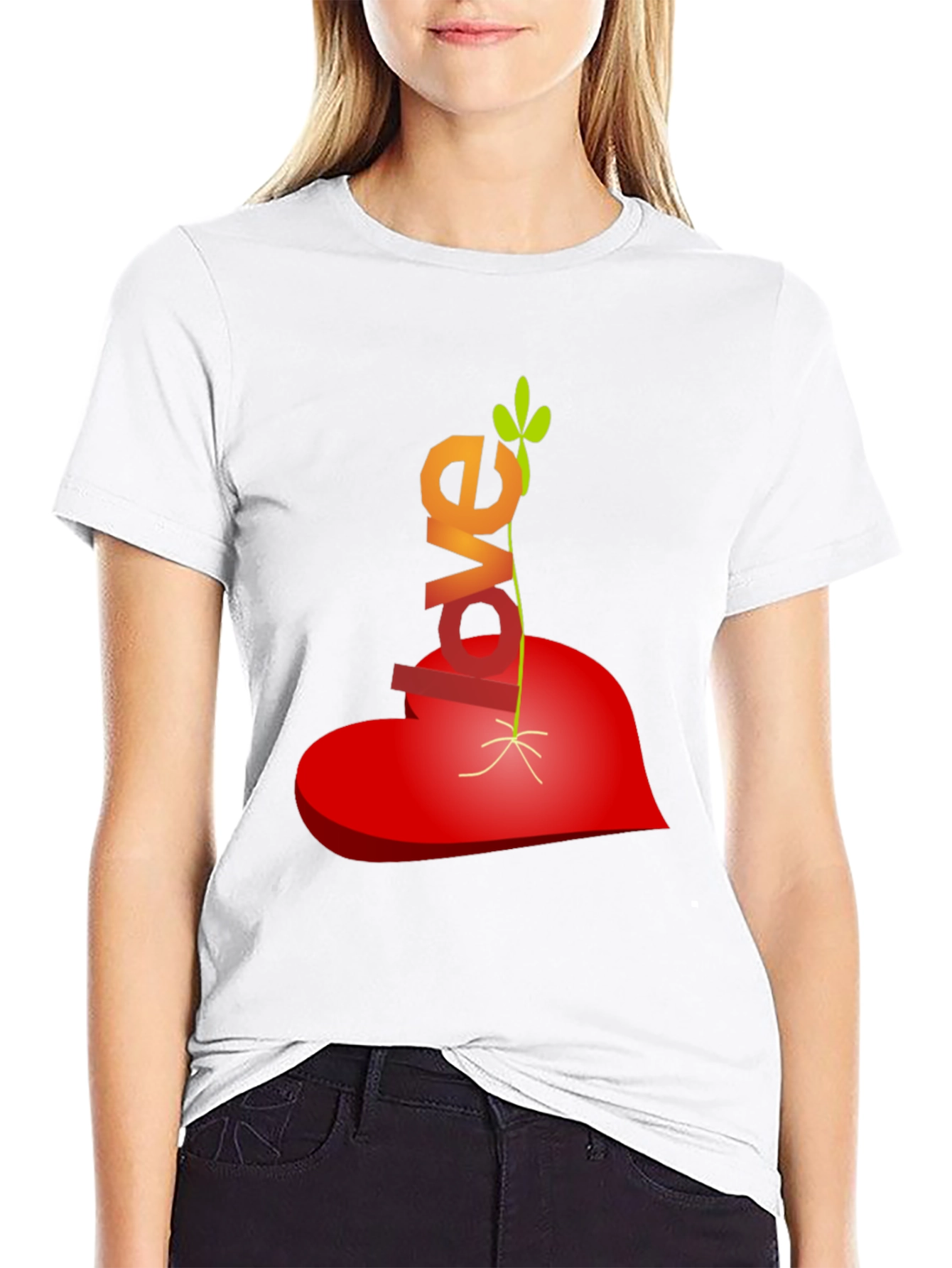 Love Grows T-Shirt - Heart & Sprout Design