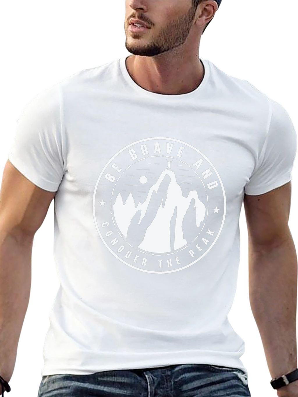 Brave Peak Conquer T-Shirt | Mountain Adventure Tee