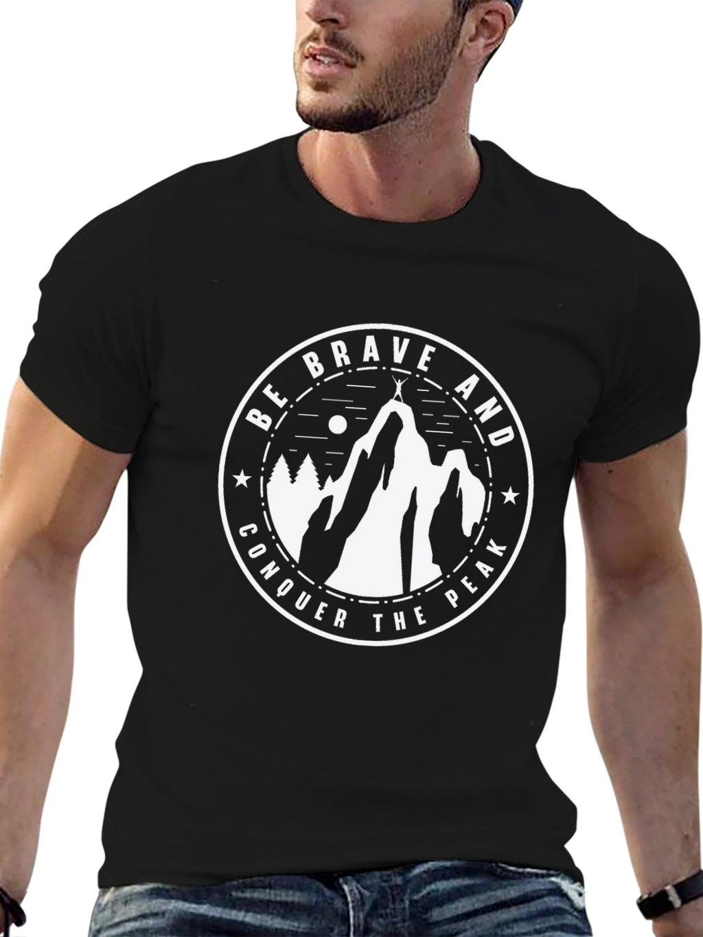 Brave Peak Conquer T-Shirt | Mountain Adventure Tee