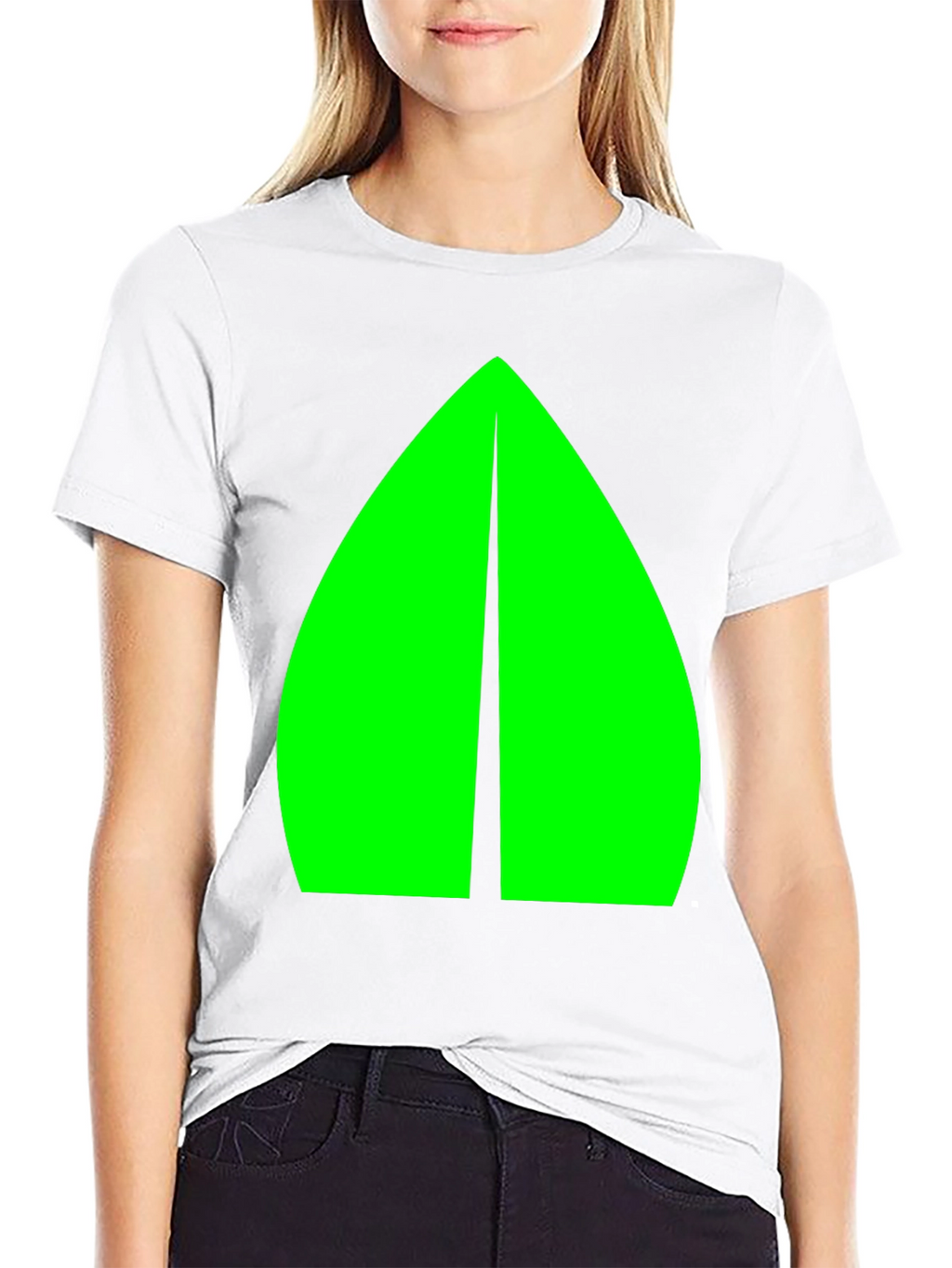 Geometric Green Graphic Black Tee