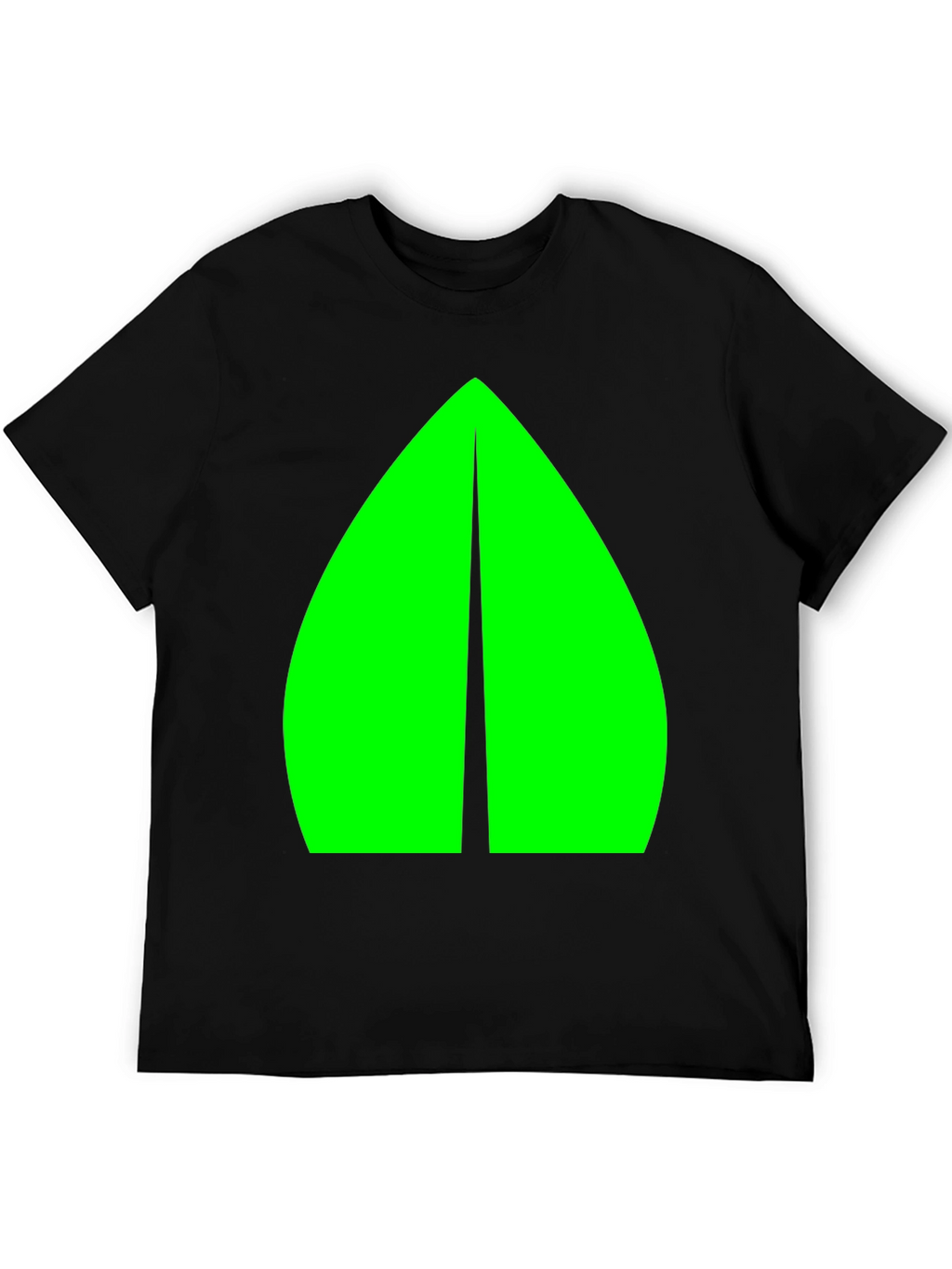 Geometric Green Graphic Black Tee