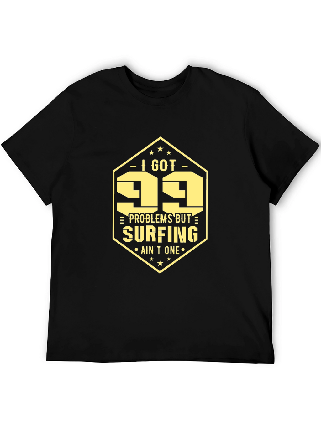 99 Problems Surfing T-Shirt: Mens Black Tee