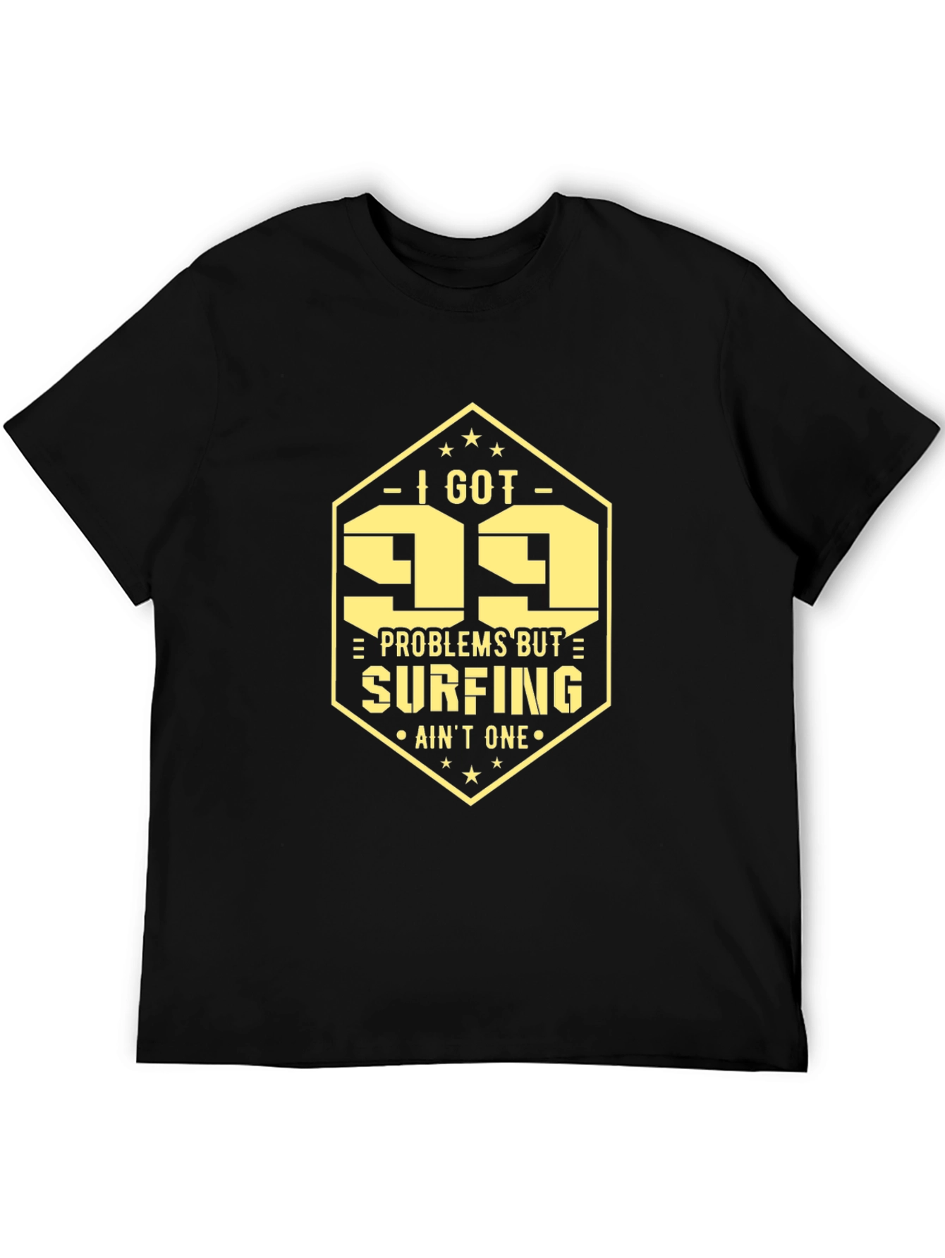 99 Problems Surfing T-Shirt: Mens Black Tee