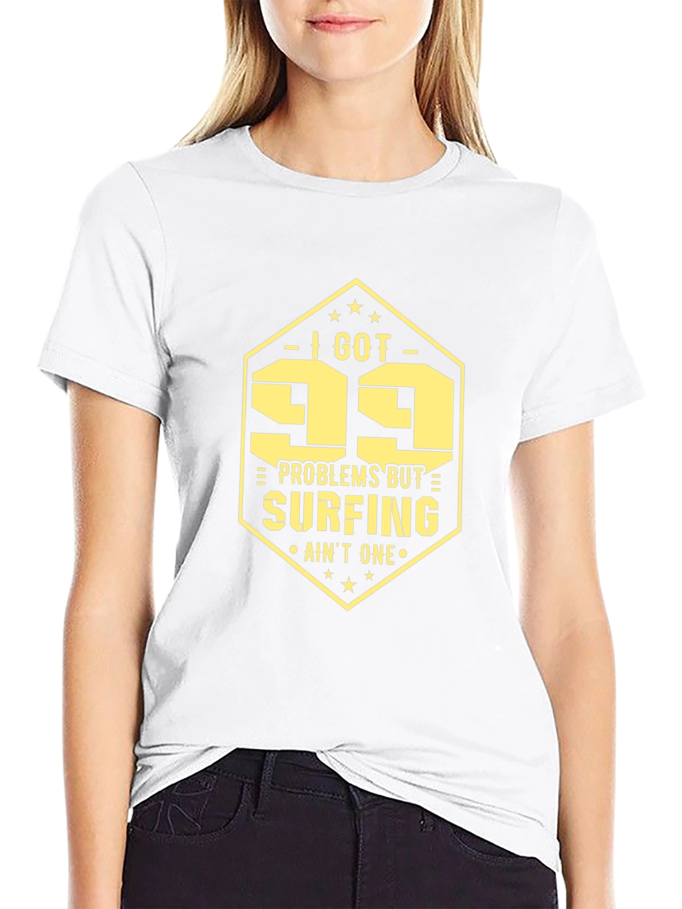99 Problems Surfing T-Shirt: Mens Black Tee