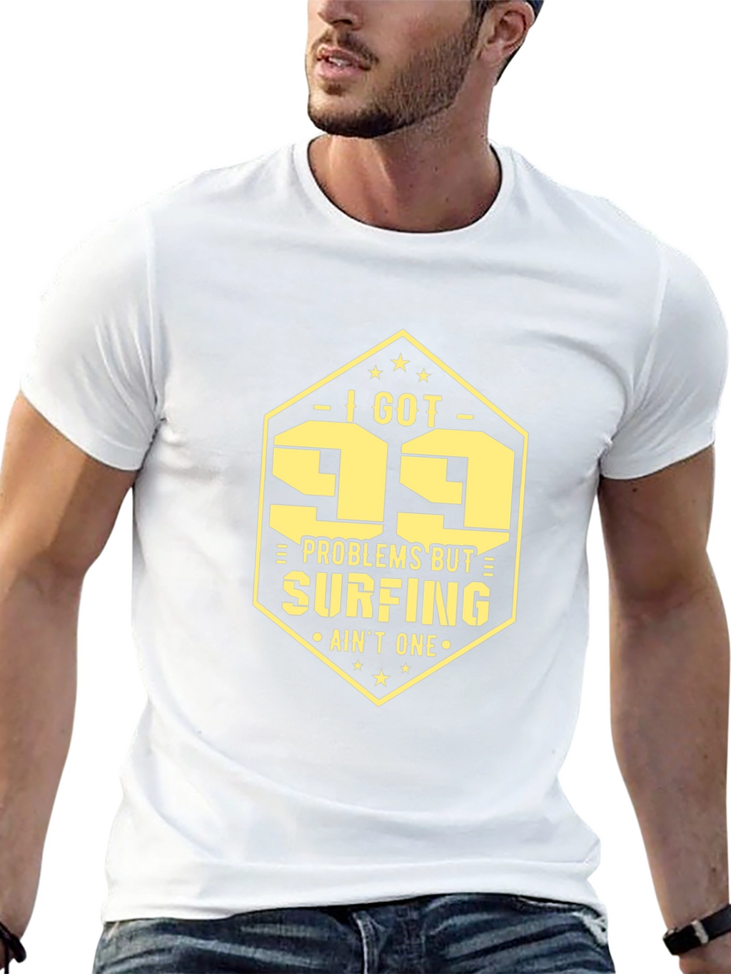 99 Problems Surfing T-Shirt: Mens Black Tee