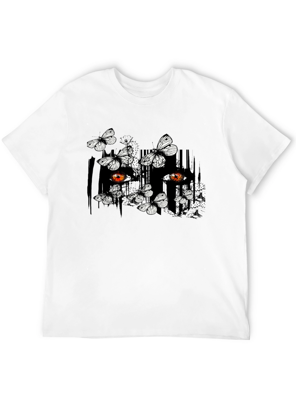 Butterfly & Eye Graphic Black T-Shirt