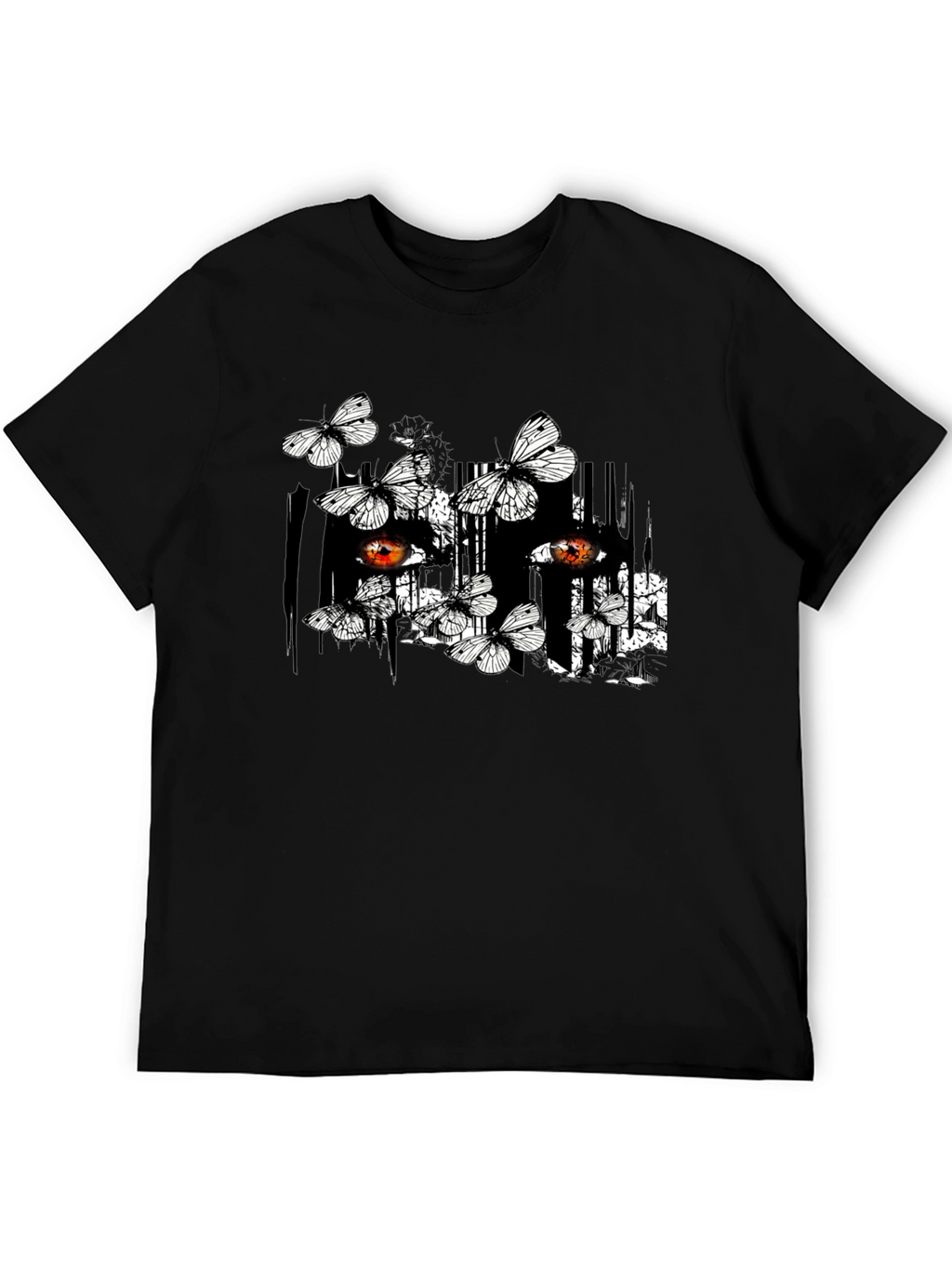 Butterfly & Eye Graphic Black T-Shirt