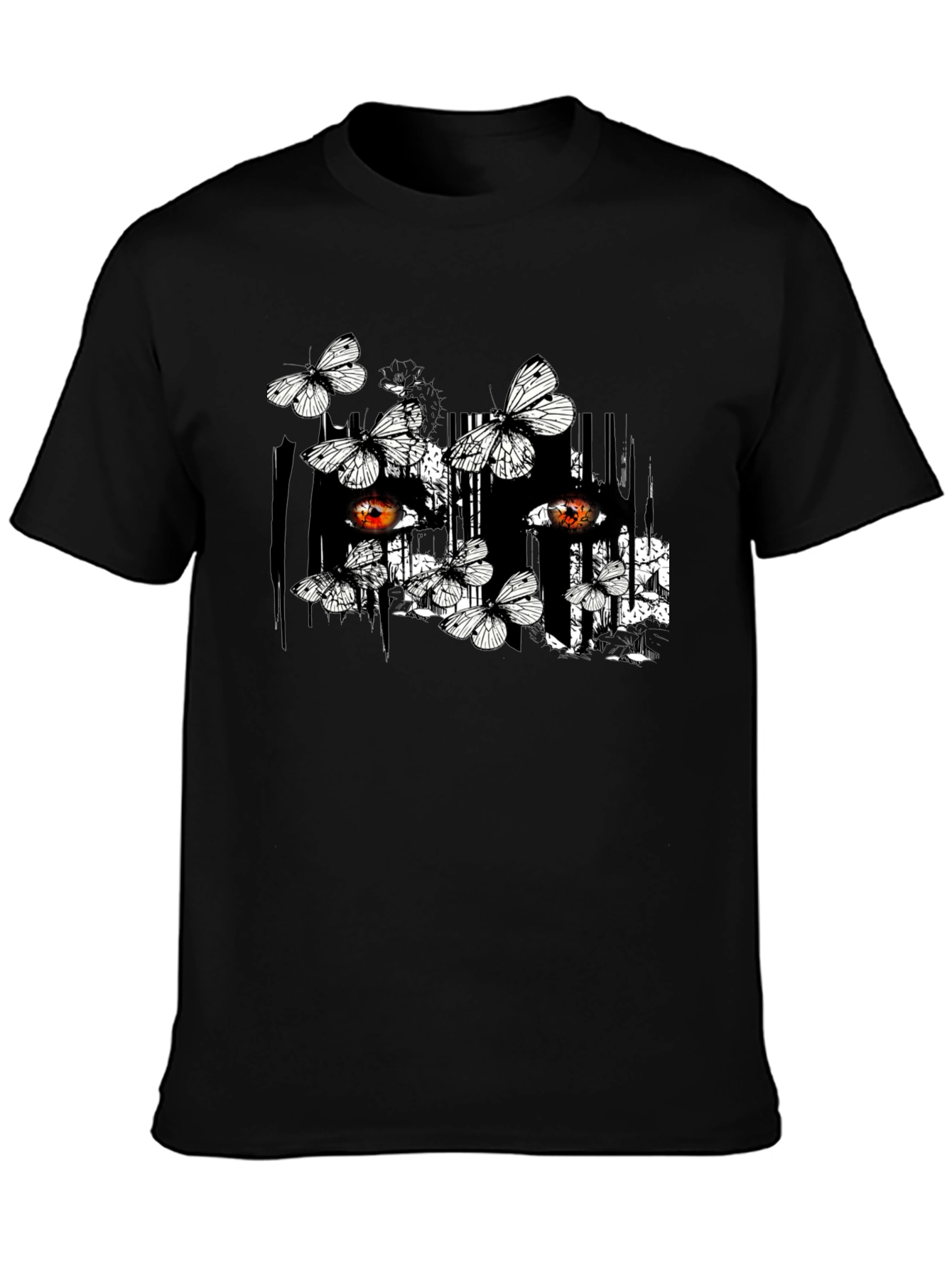 Butterfly & Eye Graphic Black T-Shirt