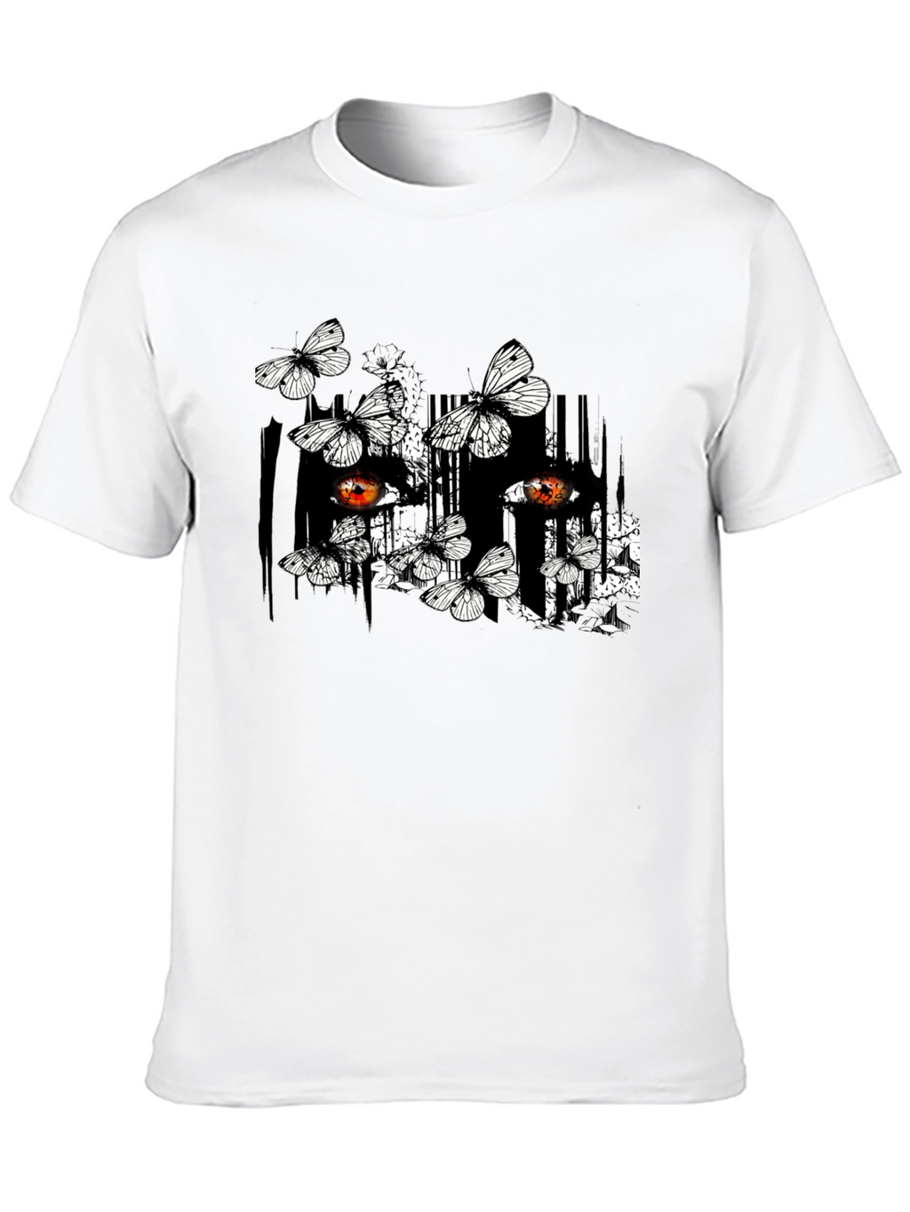 Butterfly & Eye Graphic Black T-Shirt