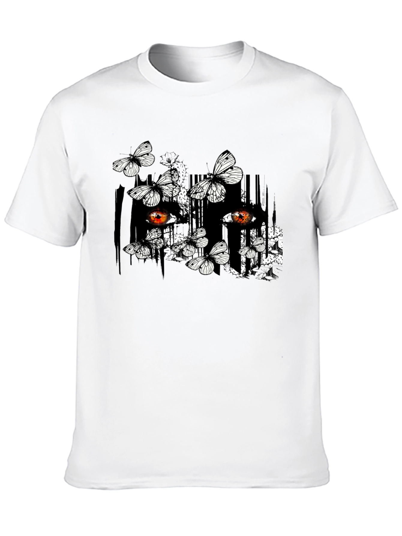 Butterfly & Eye Graphic Black T-Shirt
