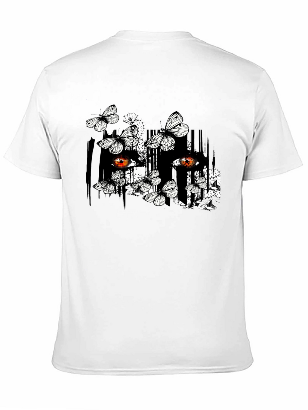 Butterfly & Eye Graphic Black T-Shirt