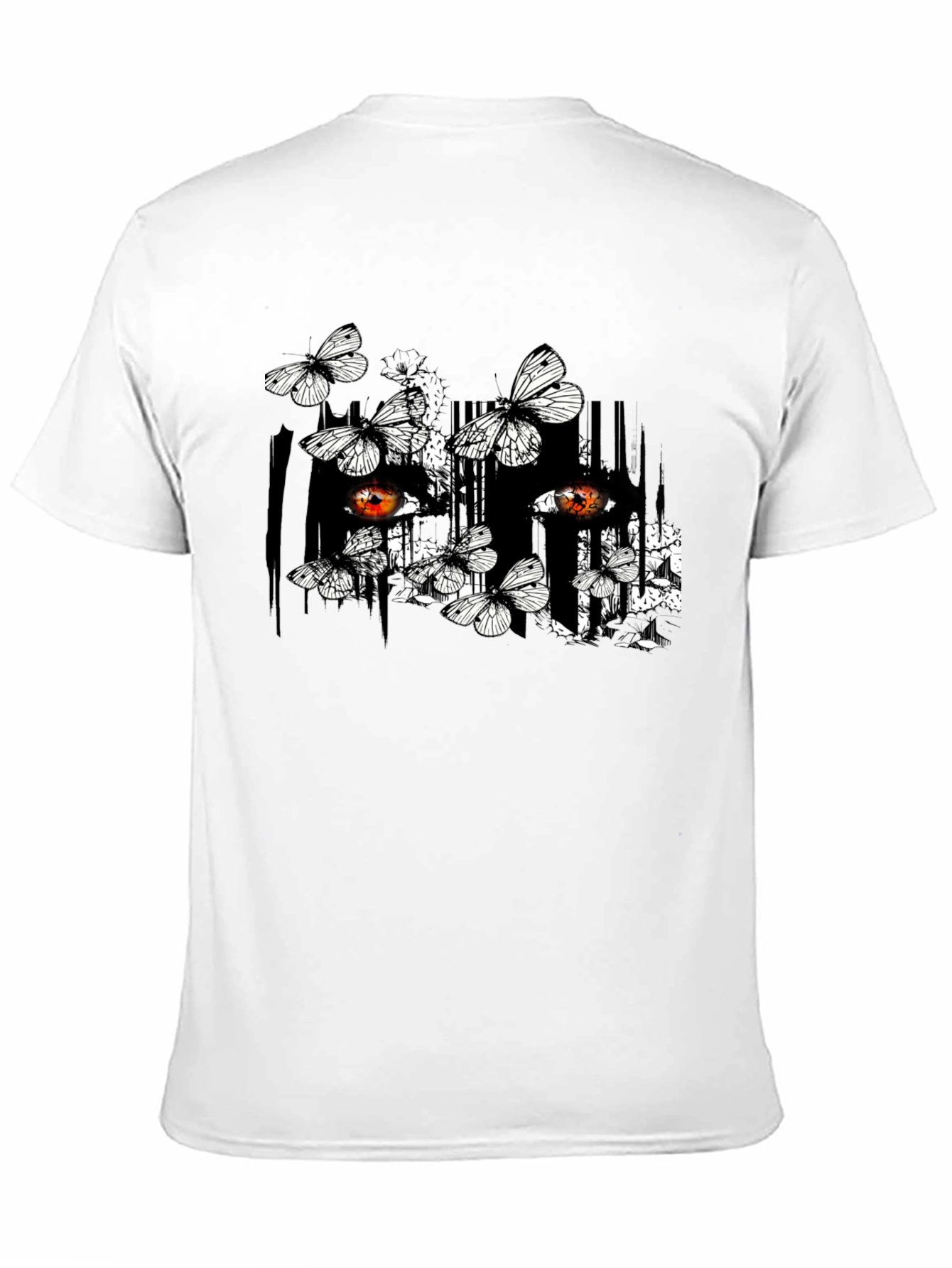 Butterfly & Eye Graphic Black T-Shirt