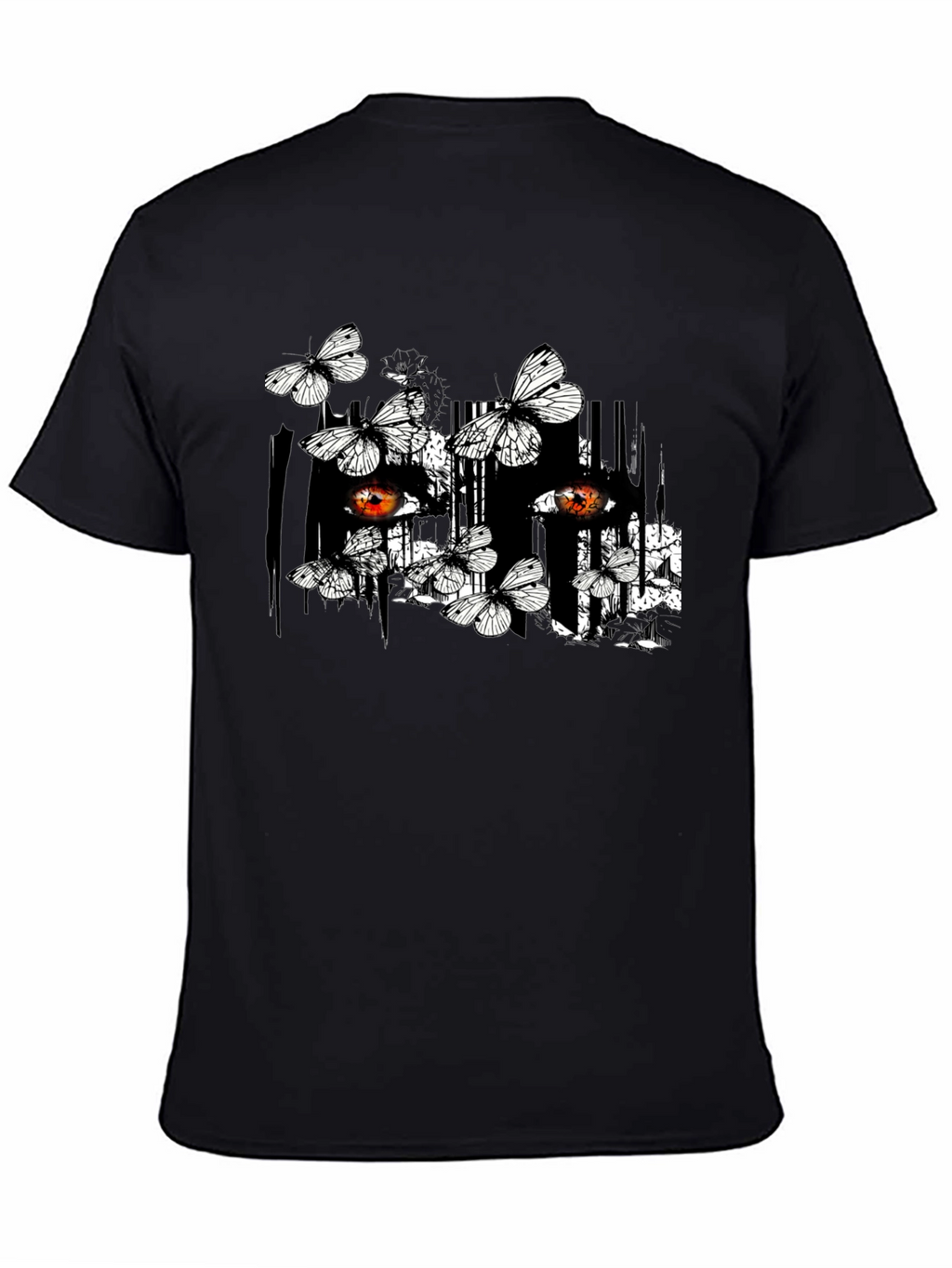 Butterfly & Eye Graphic Black T-Shirt
