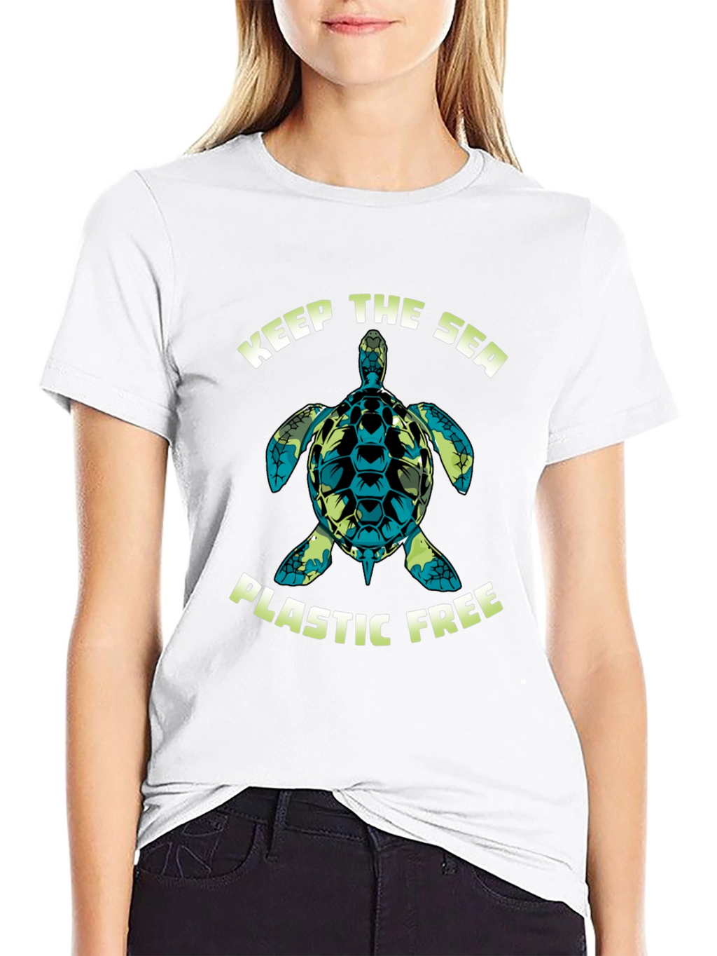 Keep The Sea Plastic Free Turtle Graphic Tee