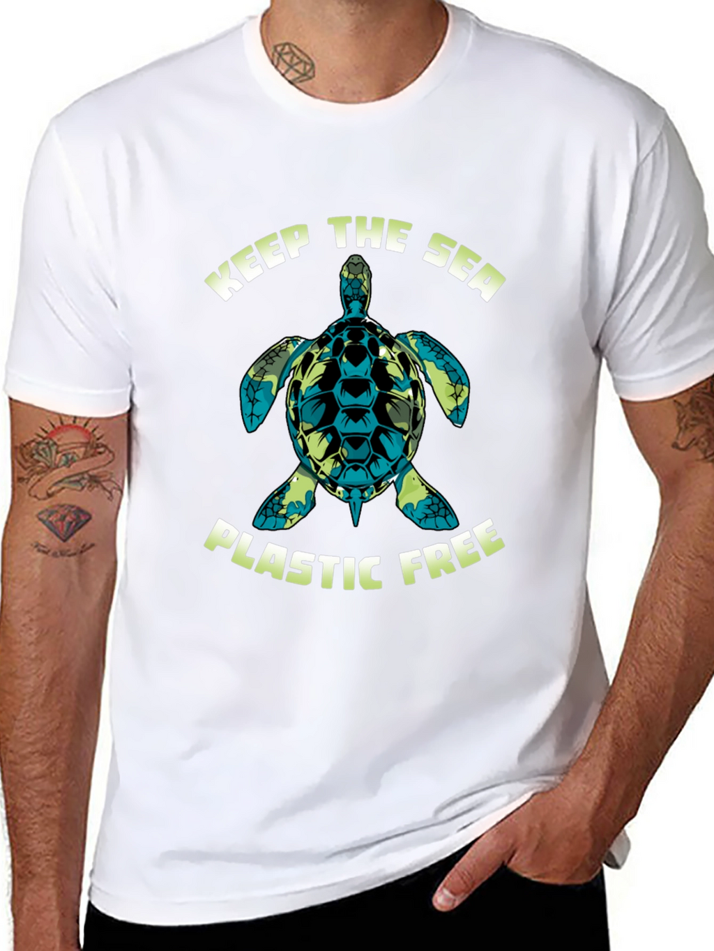 Keep The Sea Plastic Free Turtle Graphic Tee