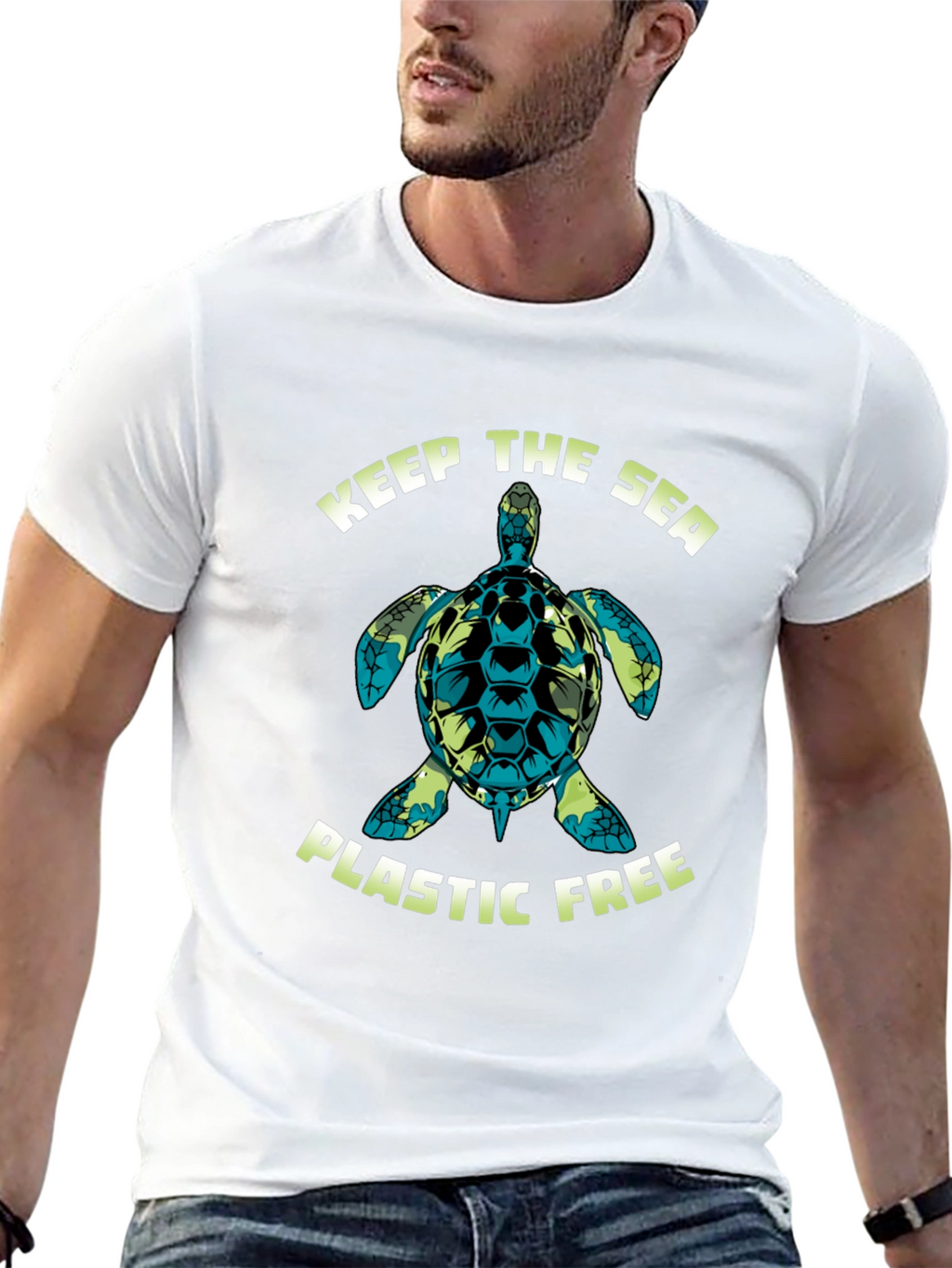 Keep The Sea Plastic Free Turtle Graphic Tee