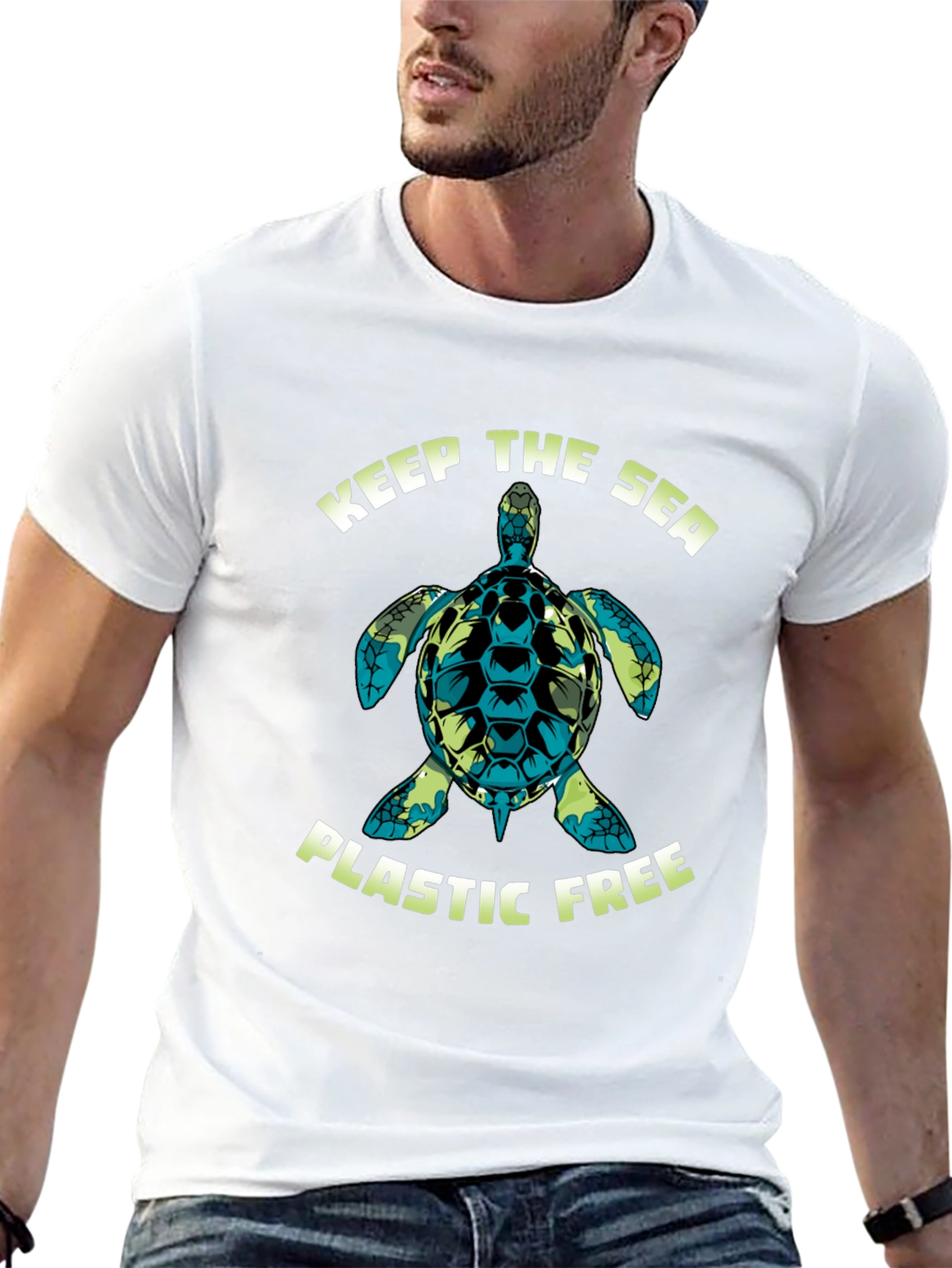 Keep The Sea Plastic Free Turtle Graphic Tee