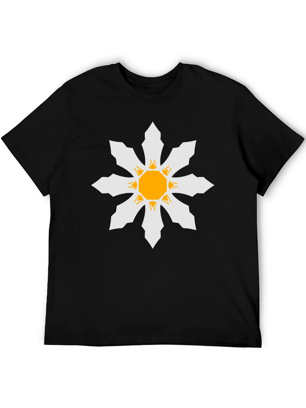 Geometric Starburst Mens Black T-Shirt