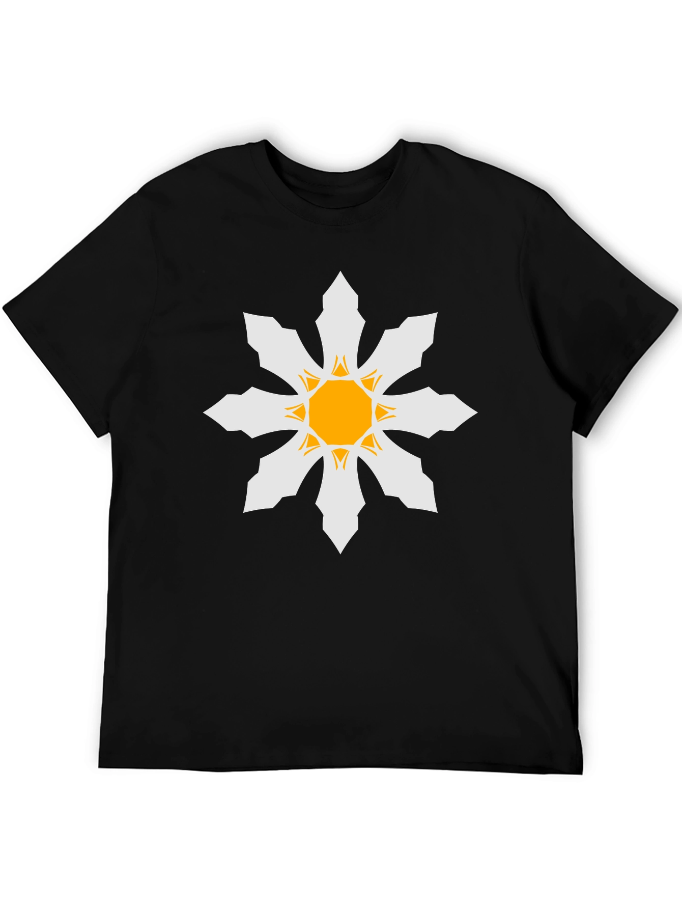Geometric Starburst Mens Black T-Shirt