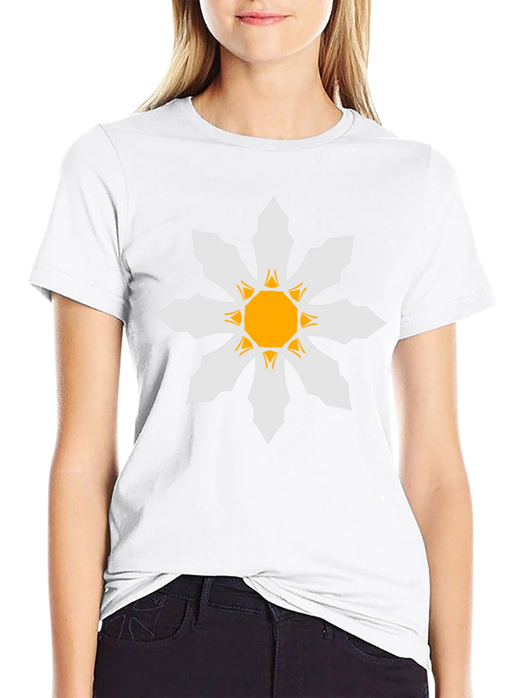 Geometric Starburst Mens Black T-Shirt
