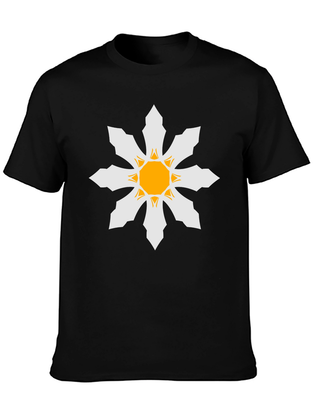 Geometric Starburst Mens Black T-Shirt