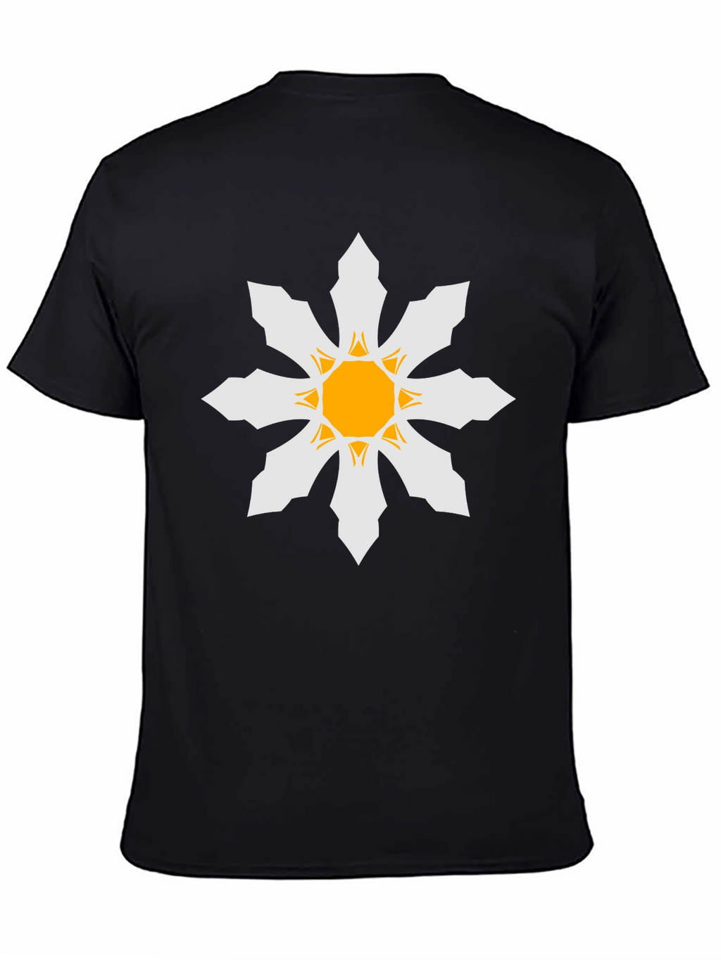 Geometric Starburst Mens Black T-Shirt