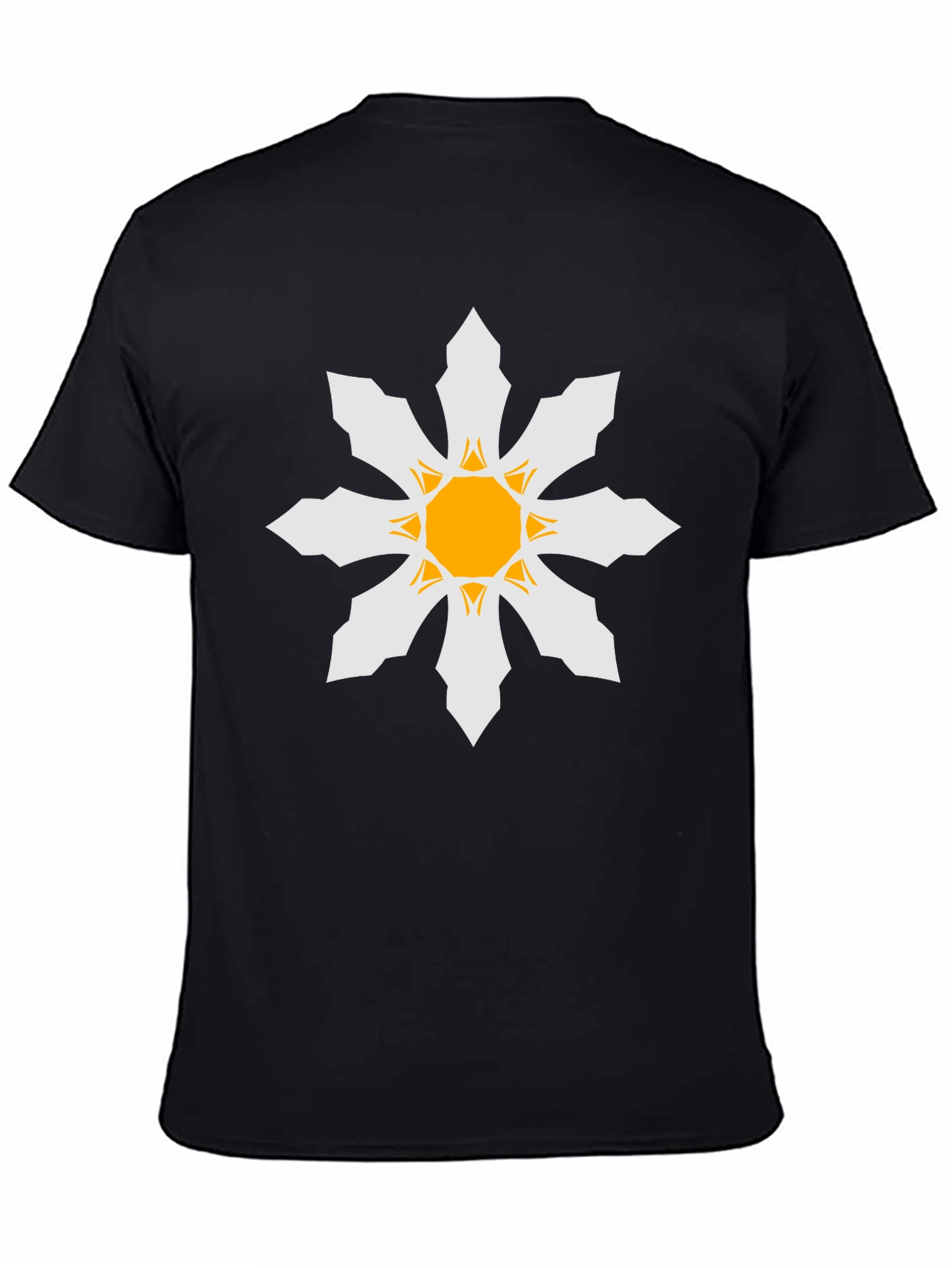 Geometric Starburst Mens Black T-Shirt