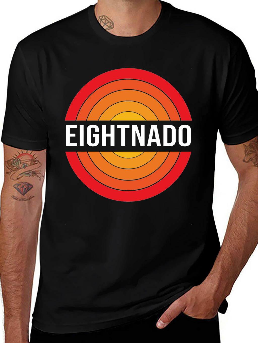 Eightnado Graphic T-Shirt - Retro Circle Design