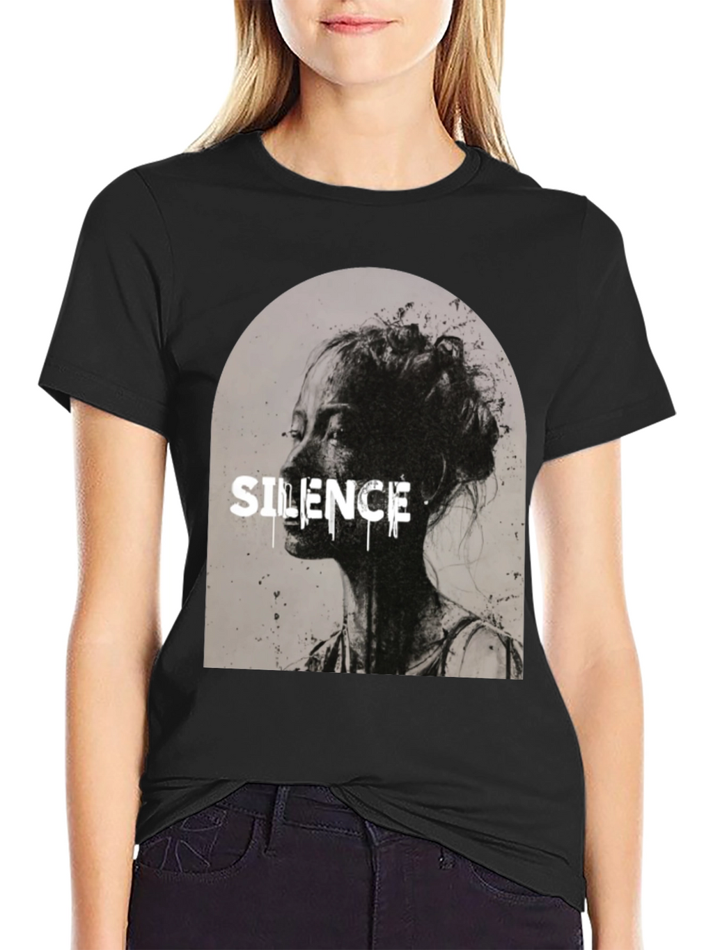 Silence Graphic T-Shirt - Black