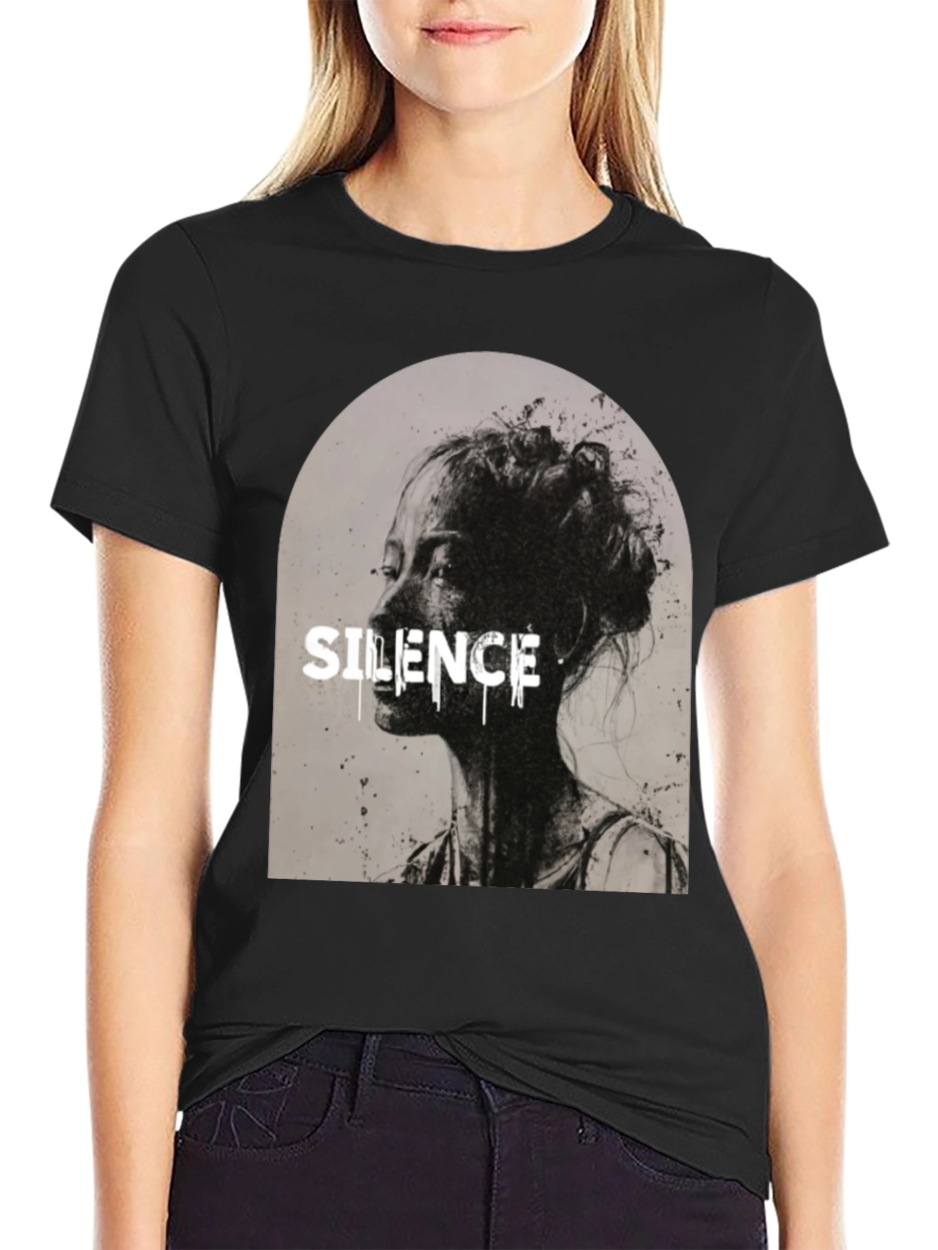 Silence Graphic T-Shirt - Black