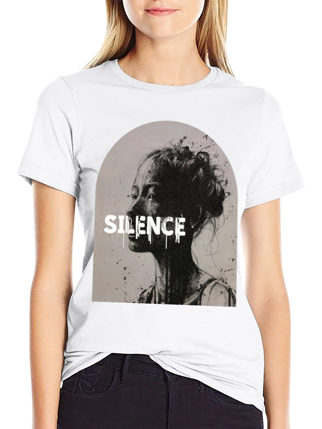 Silence Graphic T-Shirt - Black