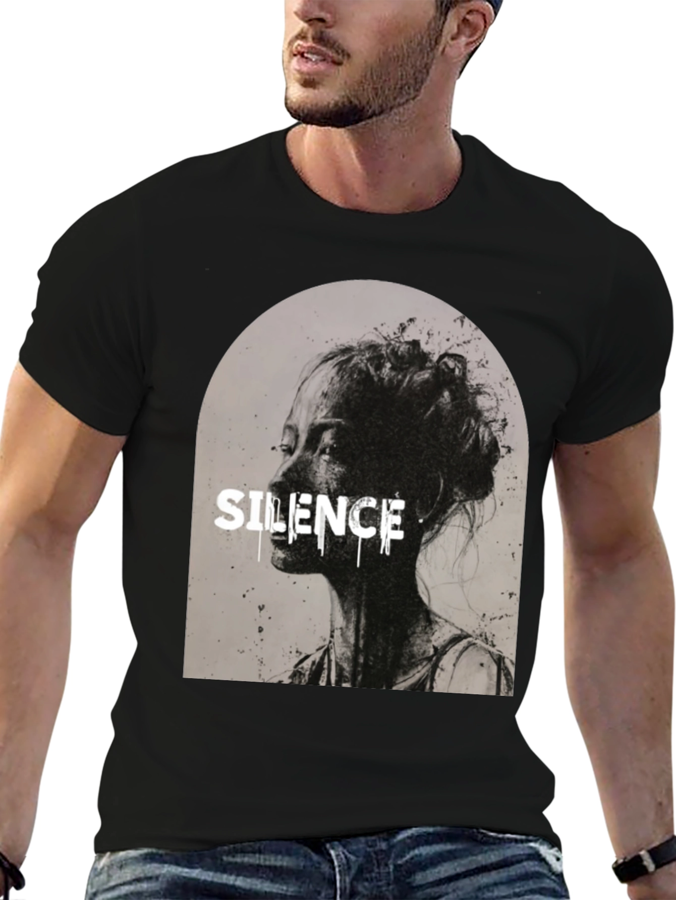Silence Graphic T-Shirt - Black