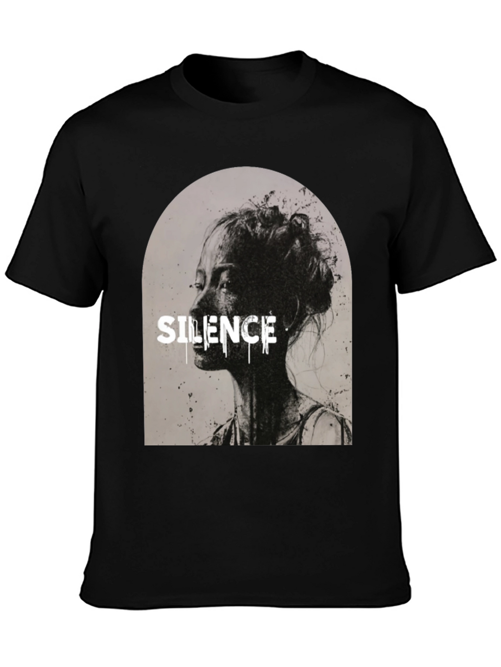 Silence Graphic T-Shirt - Black