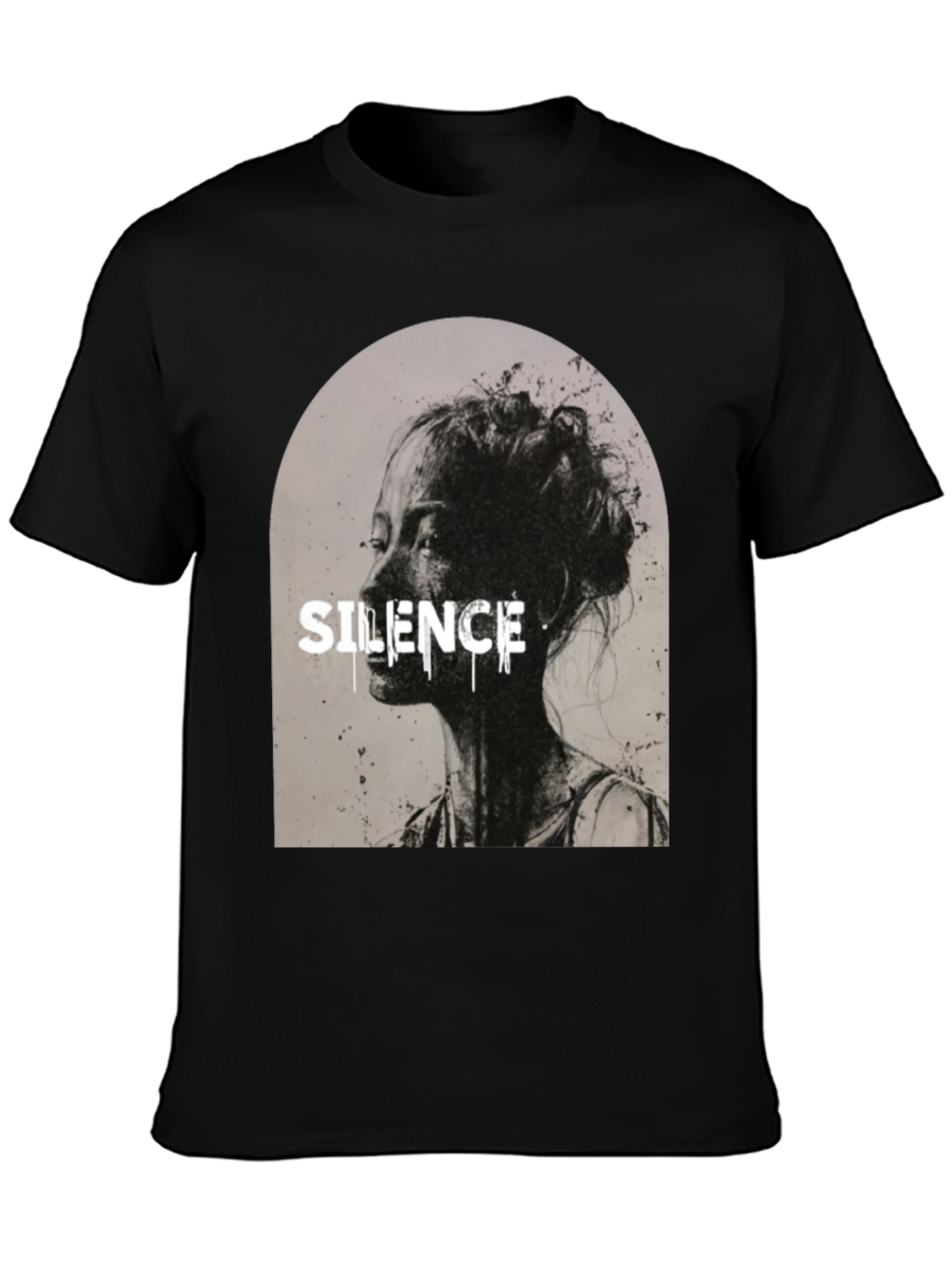 Silence Graphic T-Shirt - Black
